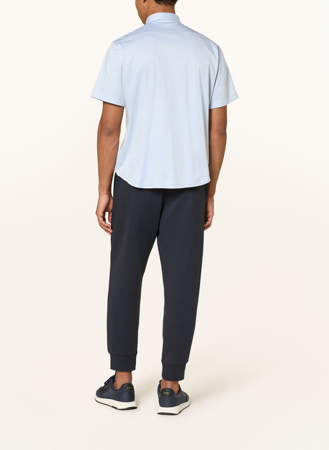 BOSS Koszula z krótkim rękawem ST_MOTION S Regular Fit z dżerseju: JASNONIEBIESKI