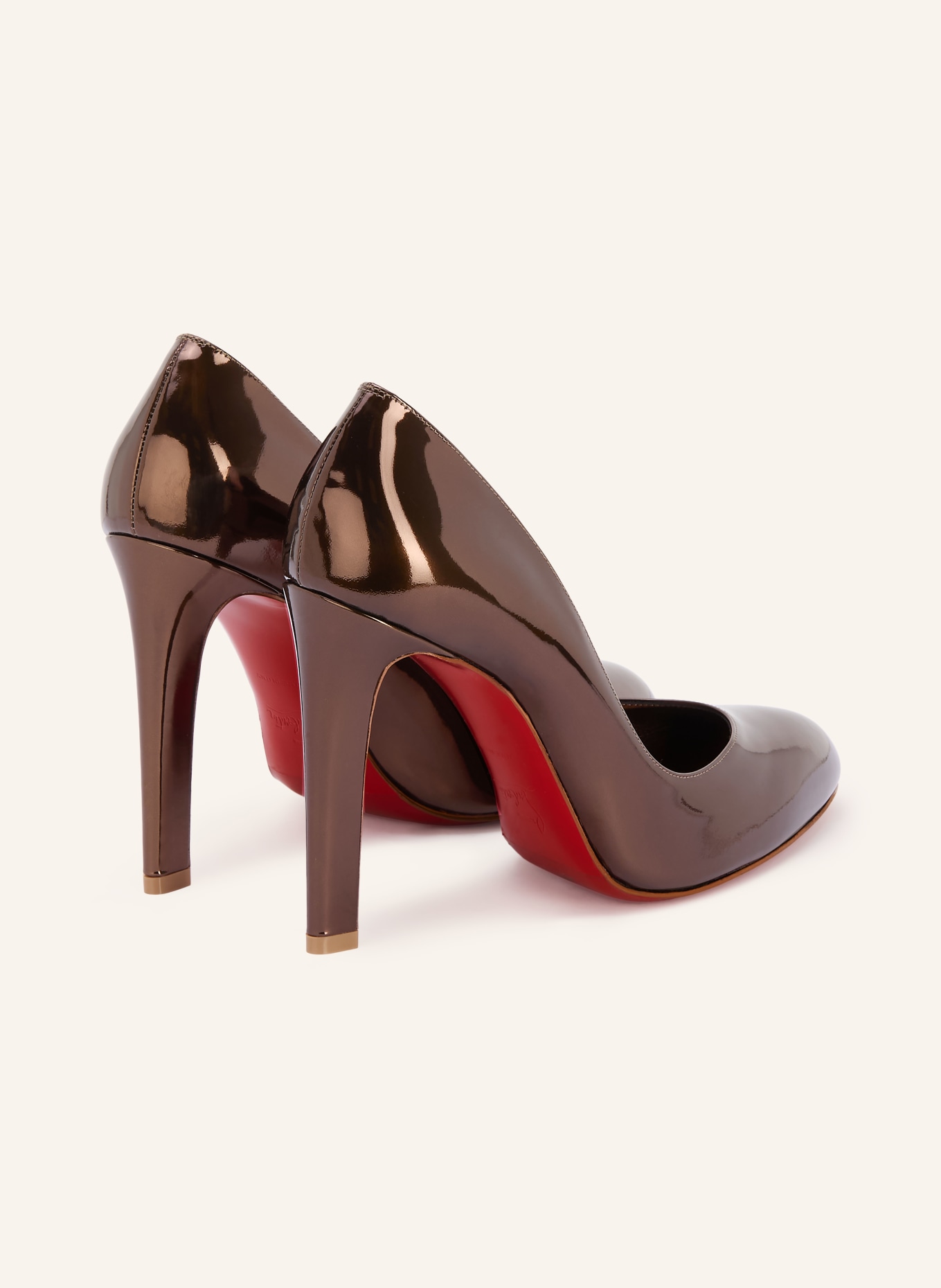 Christian Louboutin FANNYLOVE 100 Patent Leather Pumps: DARK BROWN