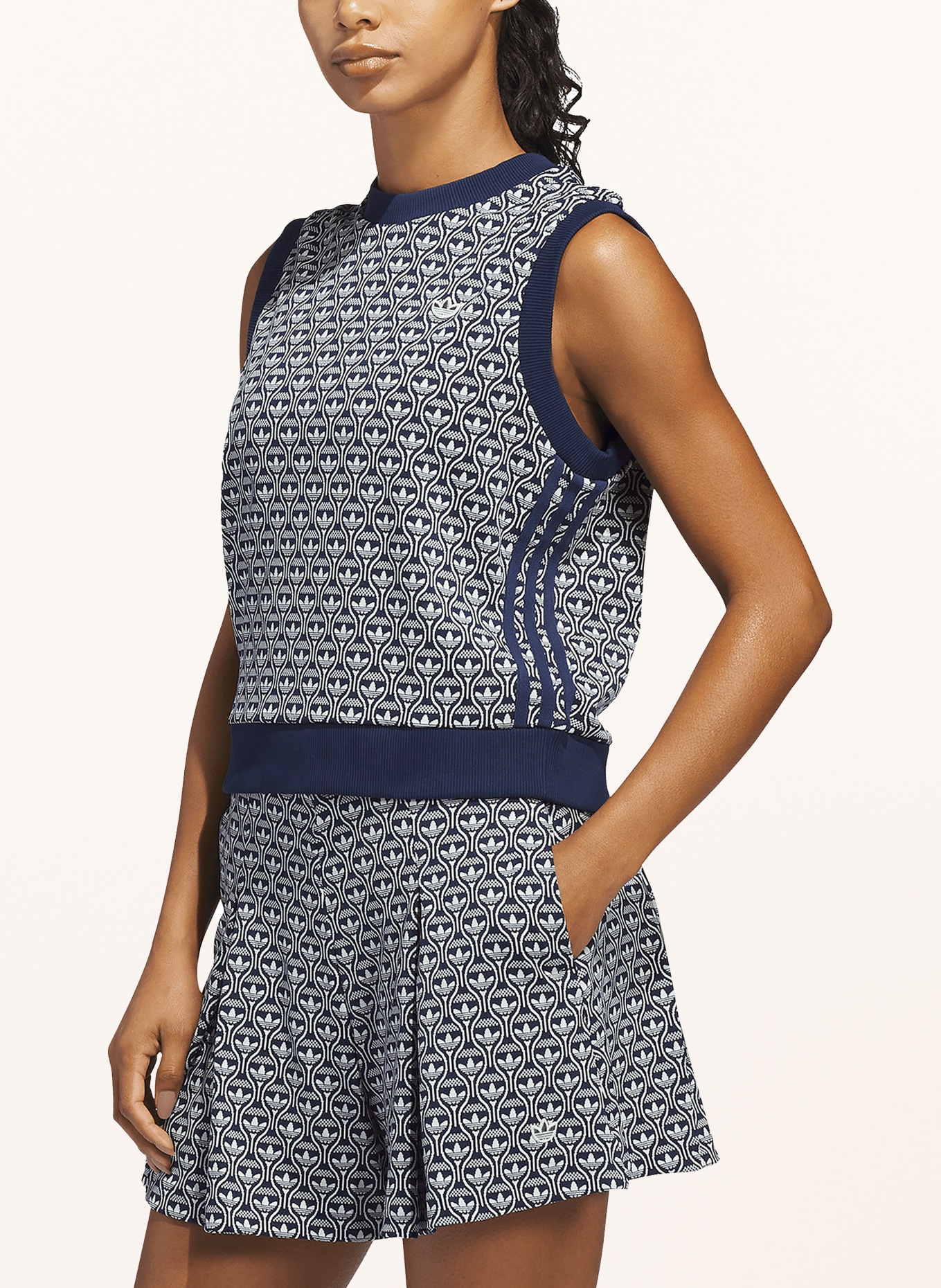 adidas Originals Vest ORIGINALS ALL OVER: DONKERBLAUW / CRÈME