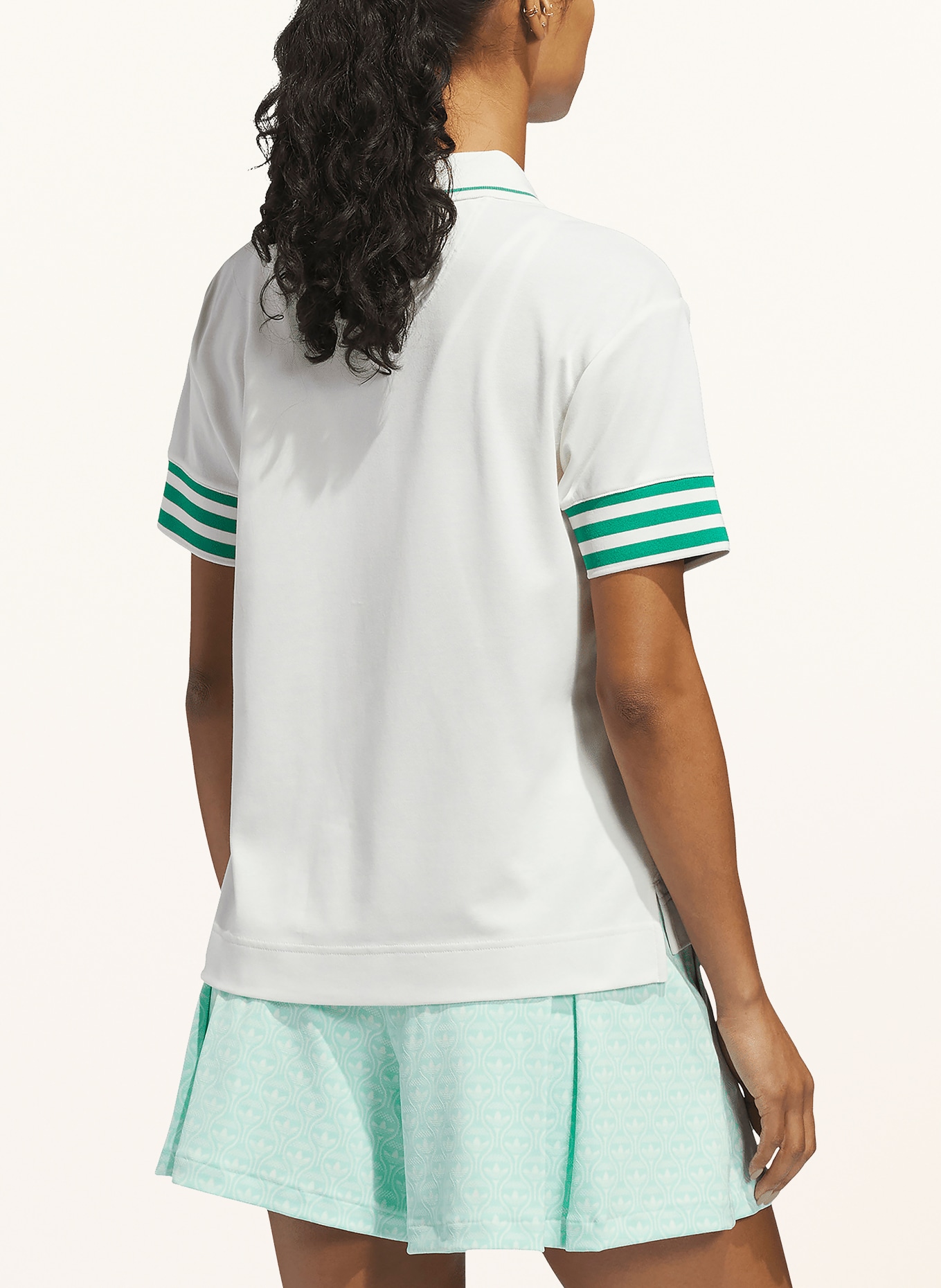 adidas Originals Koszulka polo Piqué ORIGINALS 3-STRIPE: ECRU / ZIELONY