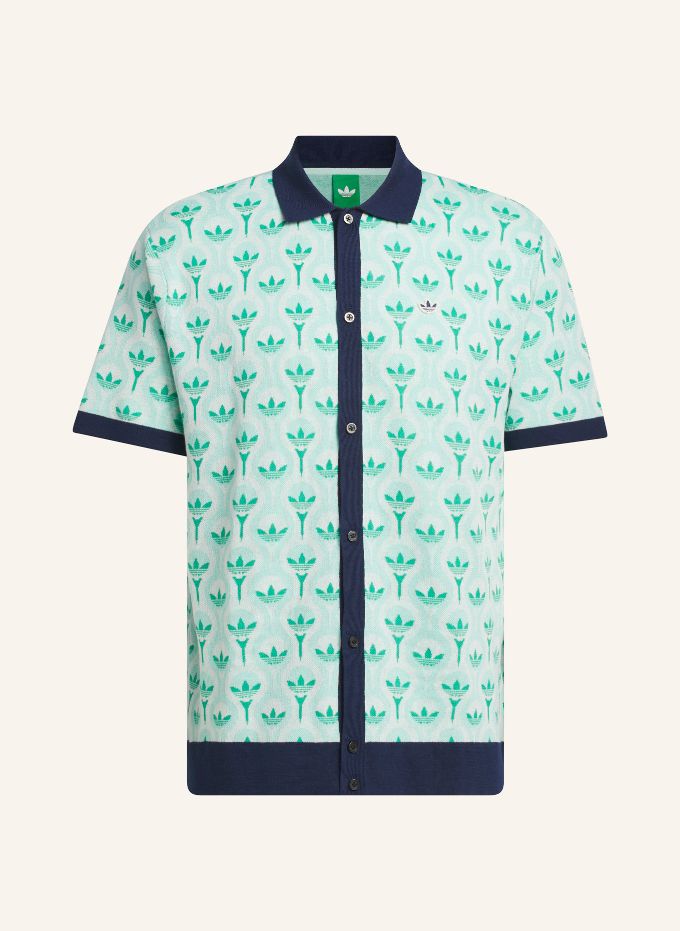 adidas Originals Overhemd met korte mouwen ORIGINALS KNIT: MINT / GROEN / DONKERBLAUW