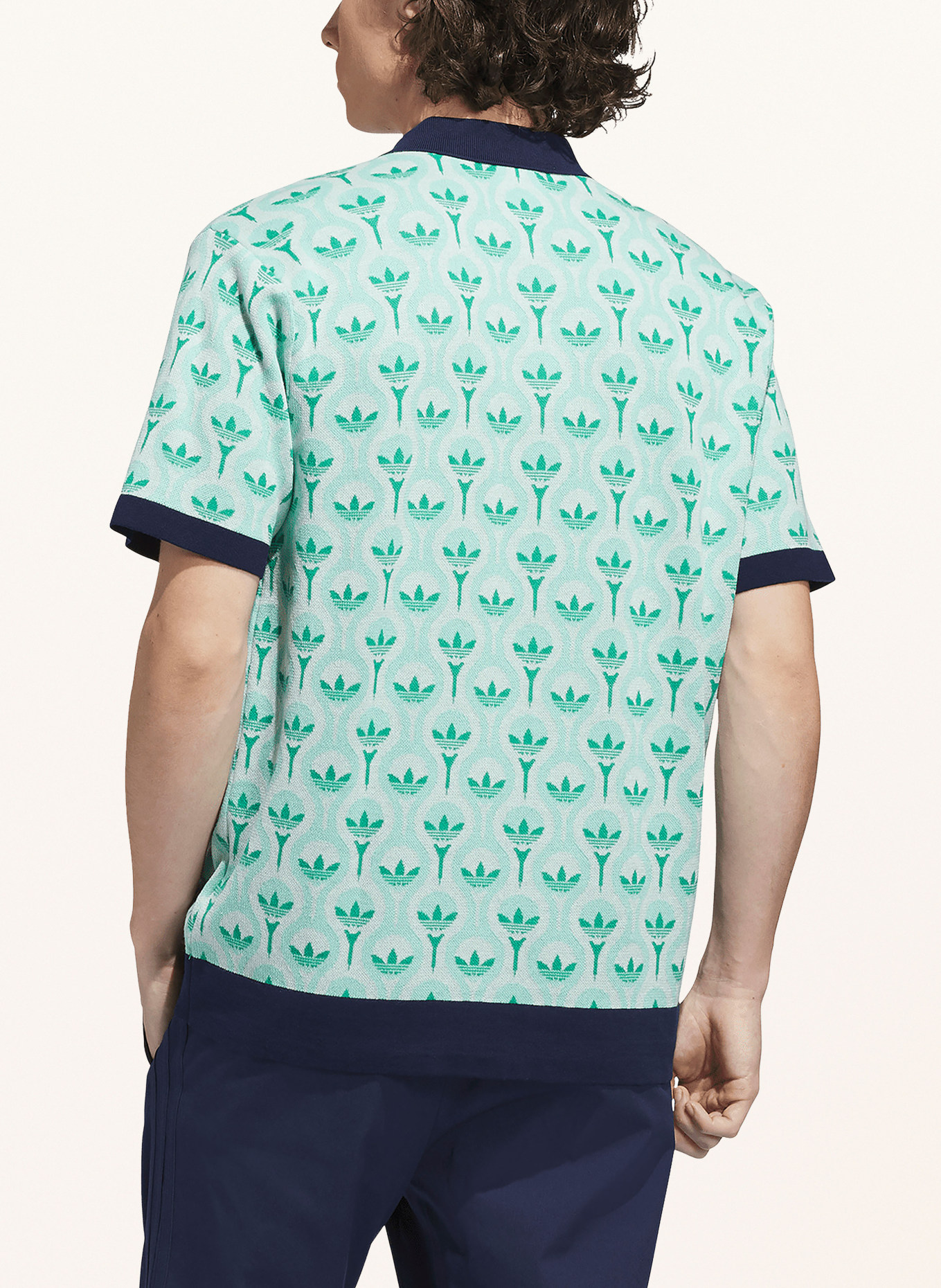adidas Originals Overhemd met korte mouwen ORIGINALS KNIT: MINT / GROEN / DONKERBLAUW