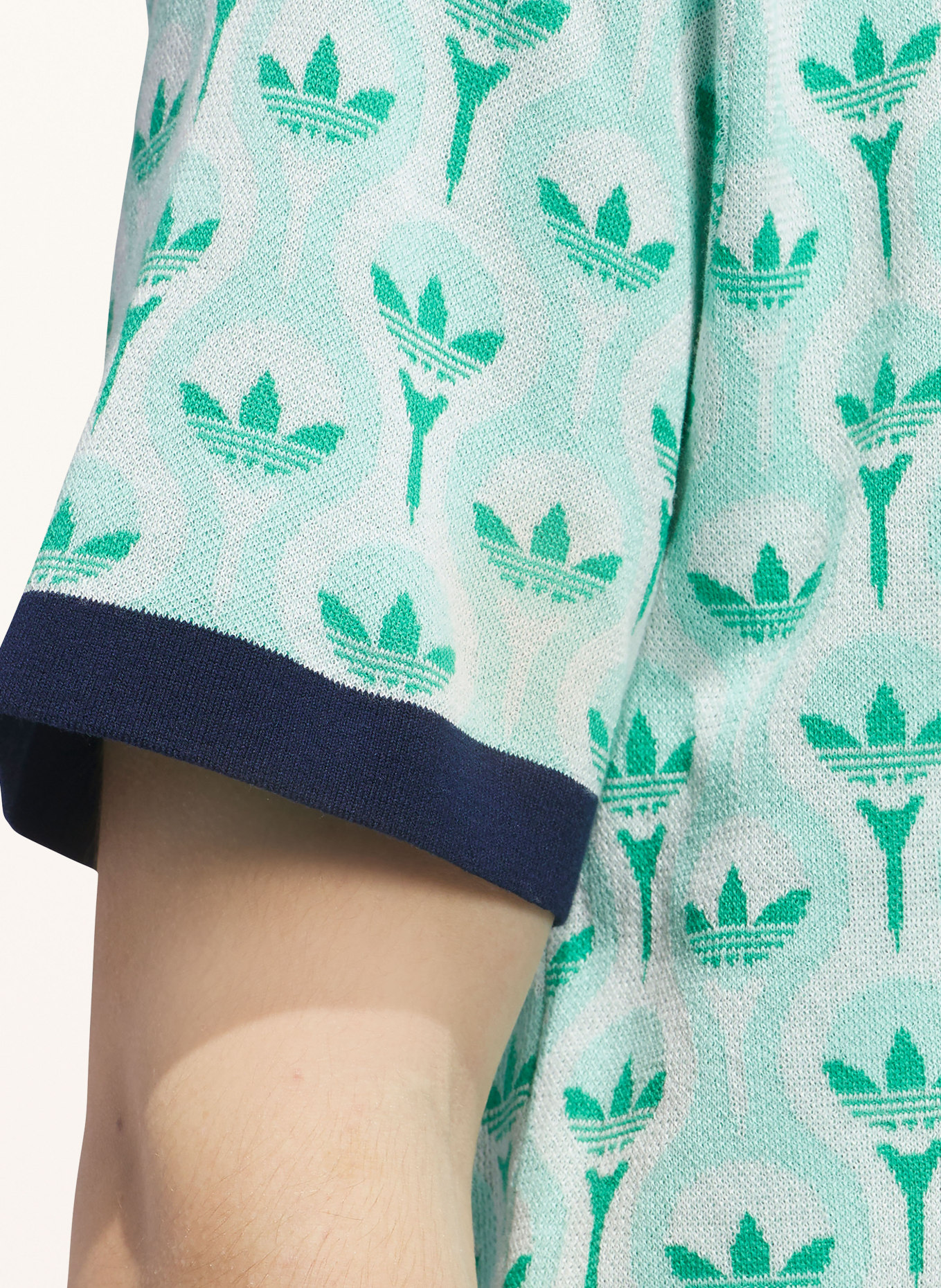 adidas Originals Overhemd met korte mouwen ORIGINALS KNIT: MINT / GROEN / DONKERBLAUW