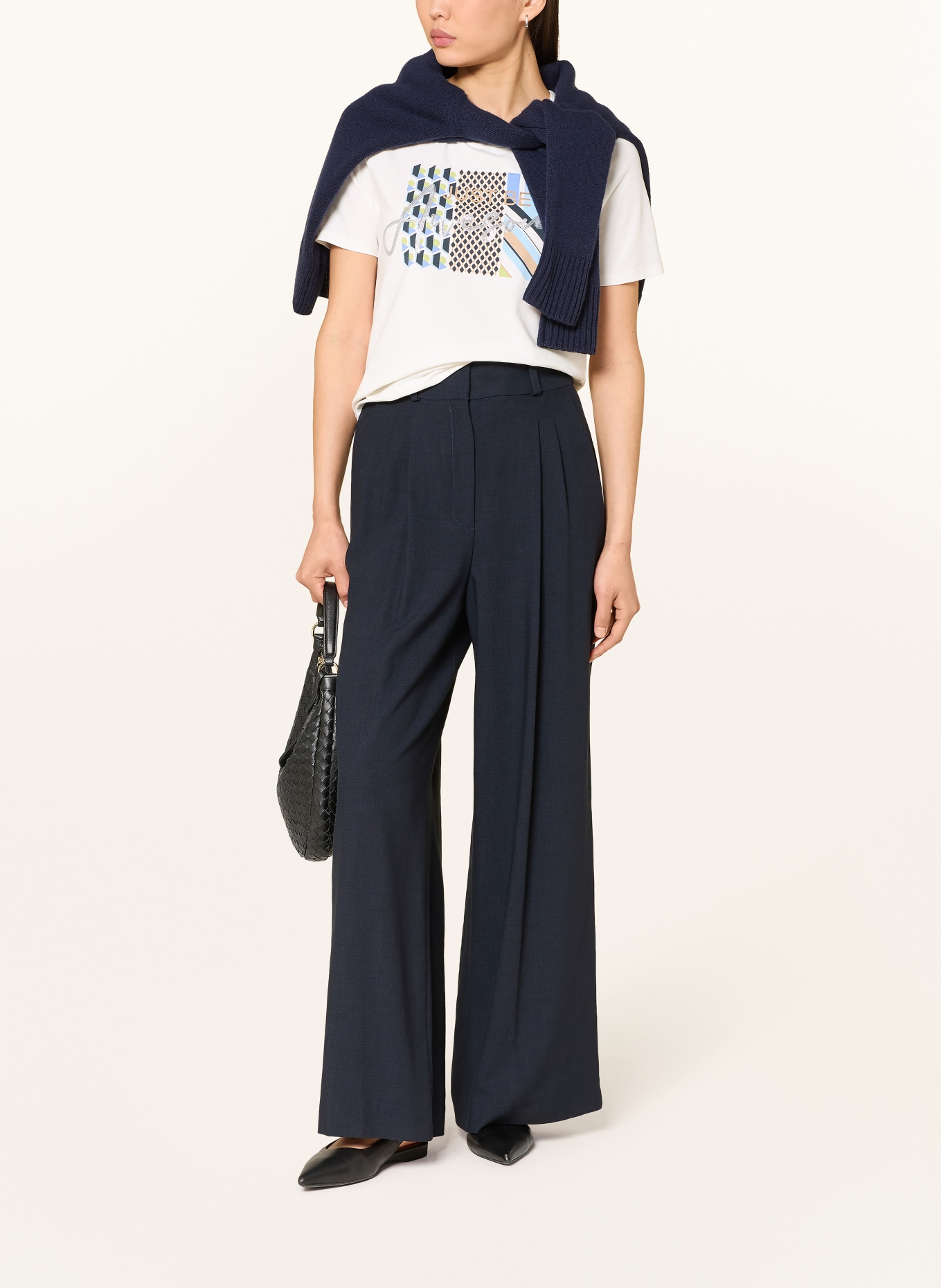 Betty Barclay T-Shirt mit Pailletten: WEISS