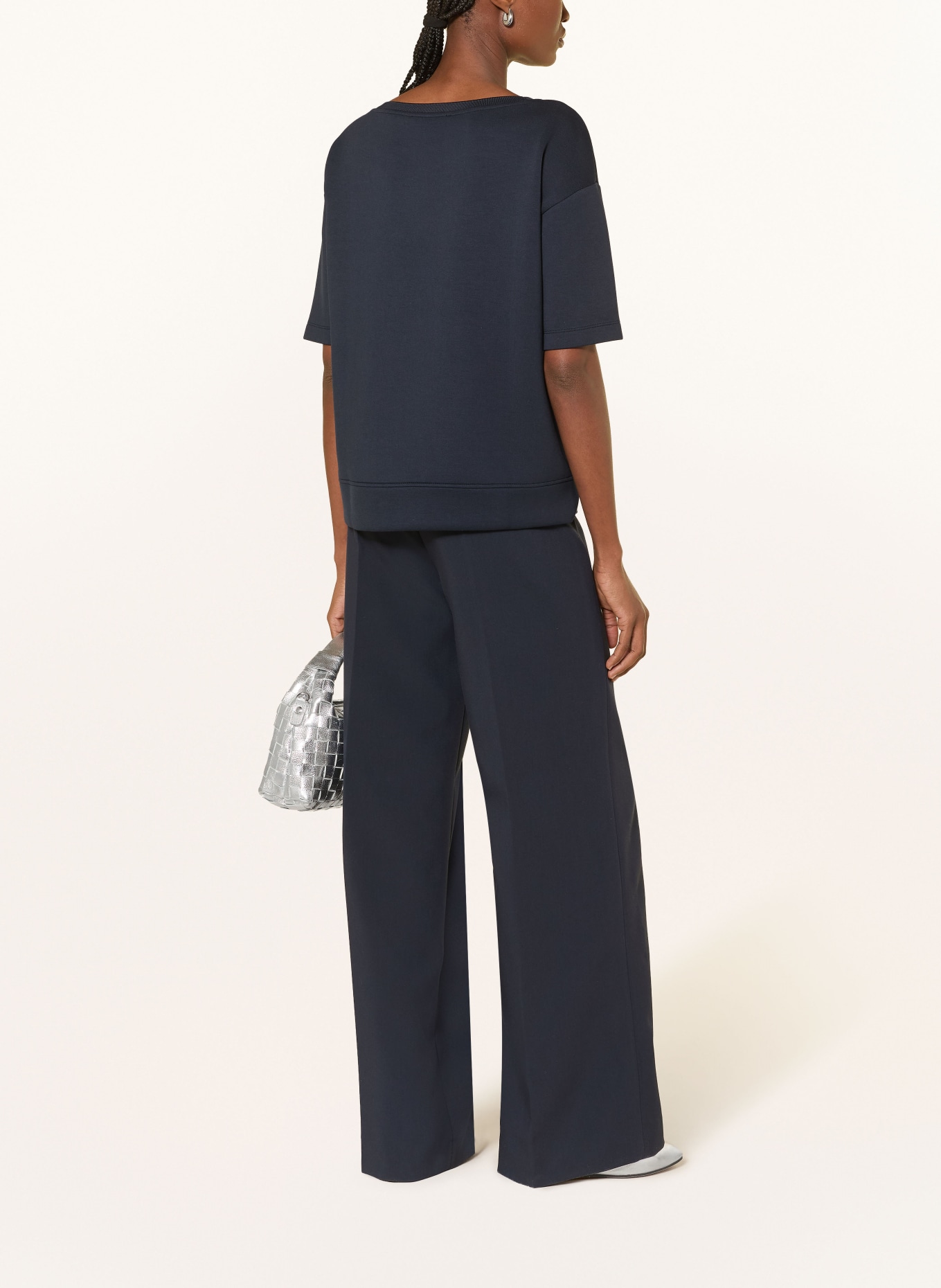 Betty Barclay Sweatshirt with rhinestones: DARK BLUE / SILVER / KHAKI