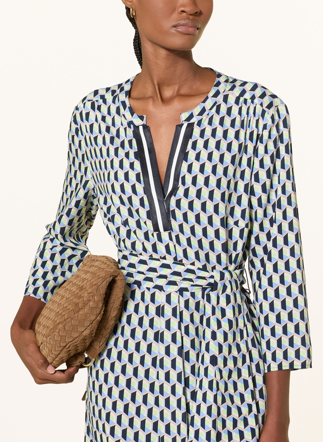 Betty Barclay Robe à manches 3/4: BLEU FONCÉ / VERT CLAIR / BLEU CLAIR