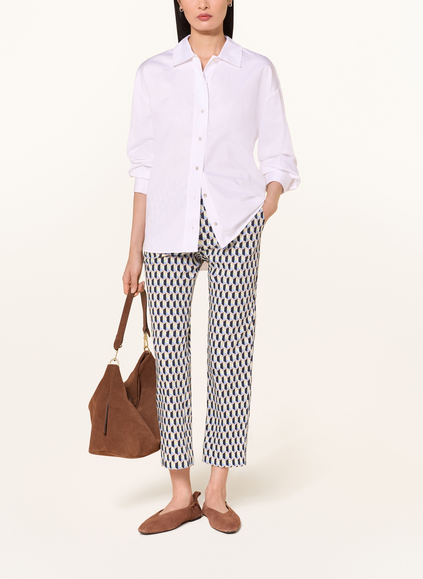 Betty Barclay 7/8-broek: DONKERBLAUW / LICHTGROEN / LICHTBLAUW