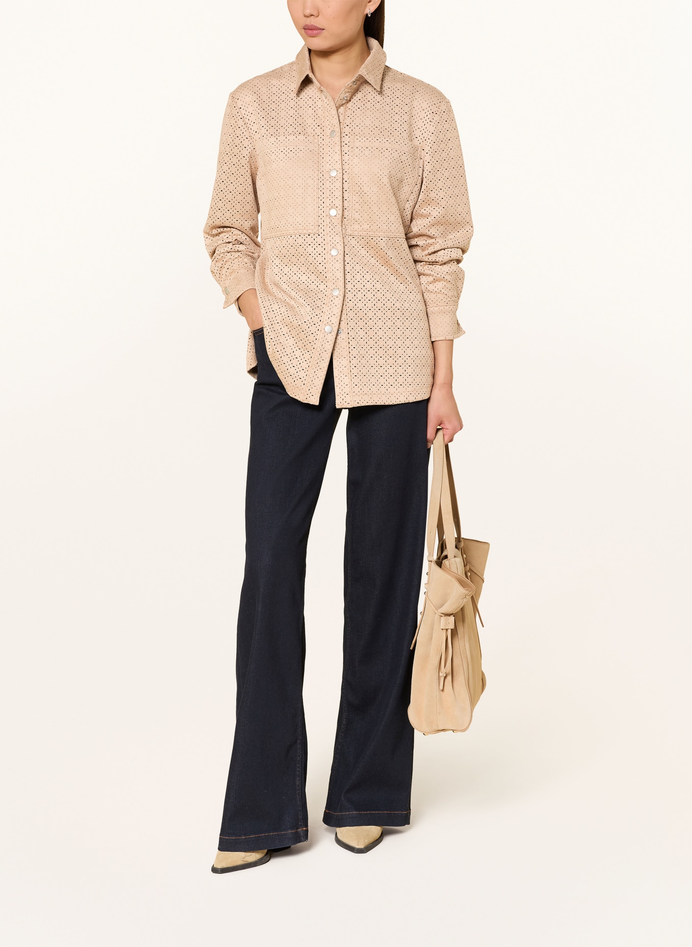 Betty Barclay Bluzka koszulowa imitująca skórę: BEŻOWY