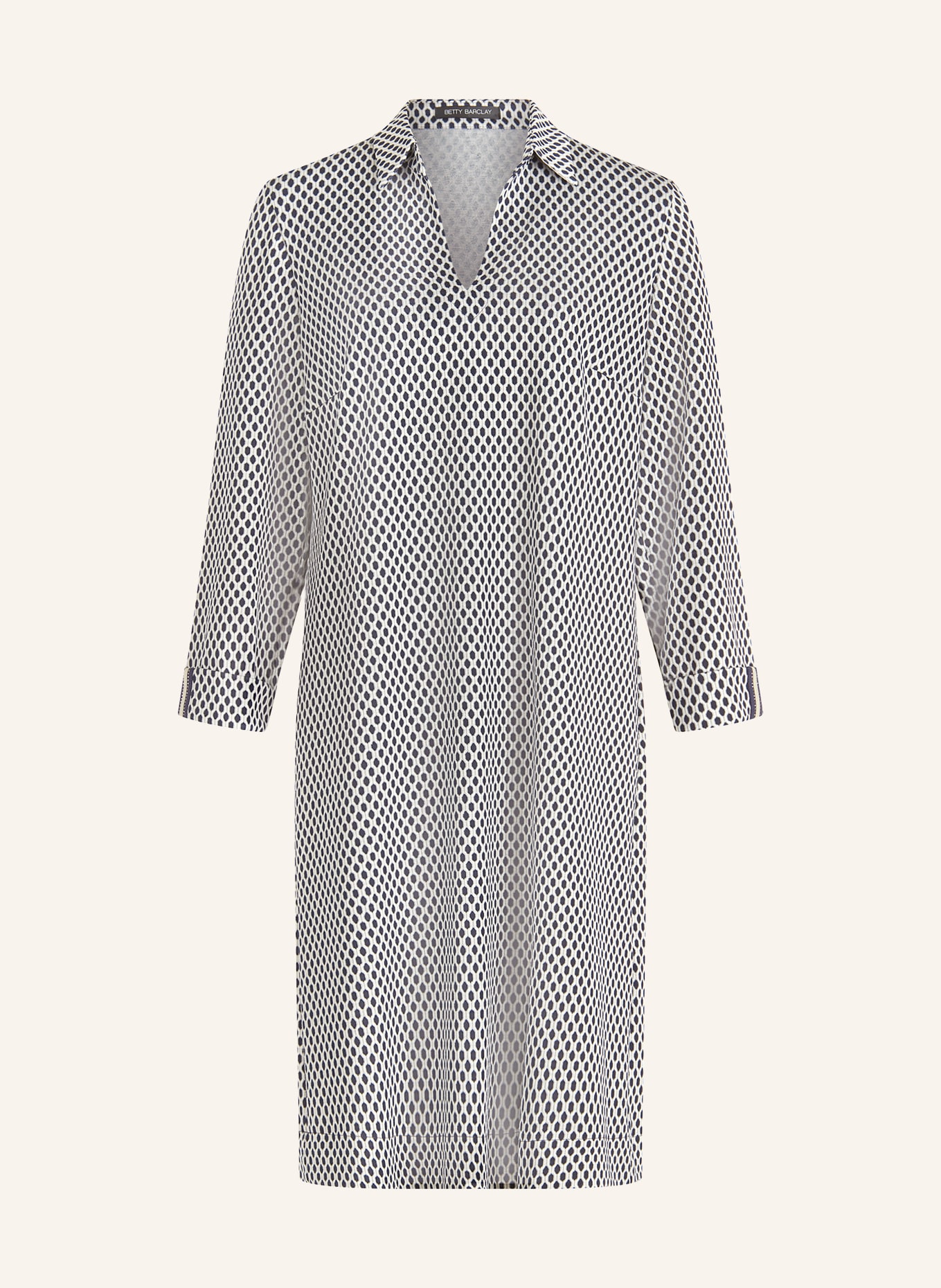 Betty Barclay Jurk met 3/4-mouwen: DONKERBLAUW / LICHTGRIJS / GRIJS