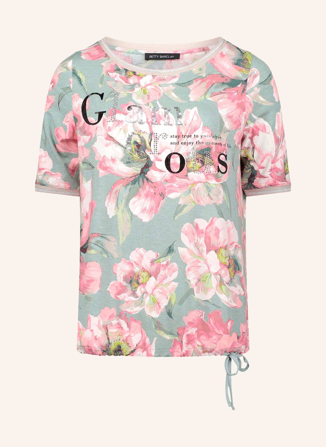 Betty Barclay T-shirt met strass-steentjes: MINT / ROZE