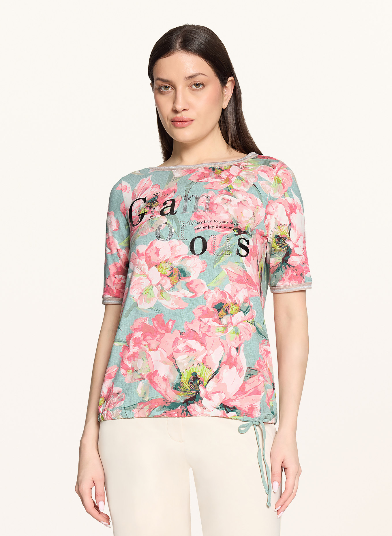 Betty Barclay T-shirt met strass-steentjes: MINT / ROZE