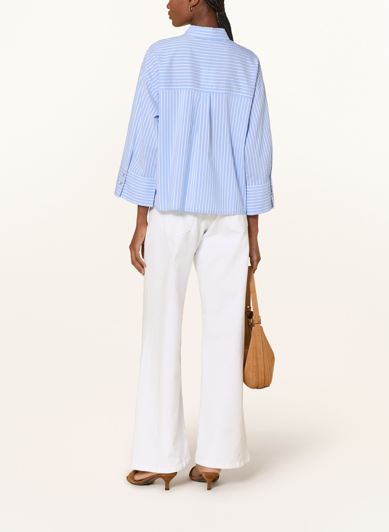 BETTY&CO Bluzka z rękawem 3/4: JASNONIEBIESKI / BIAŁY