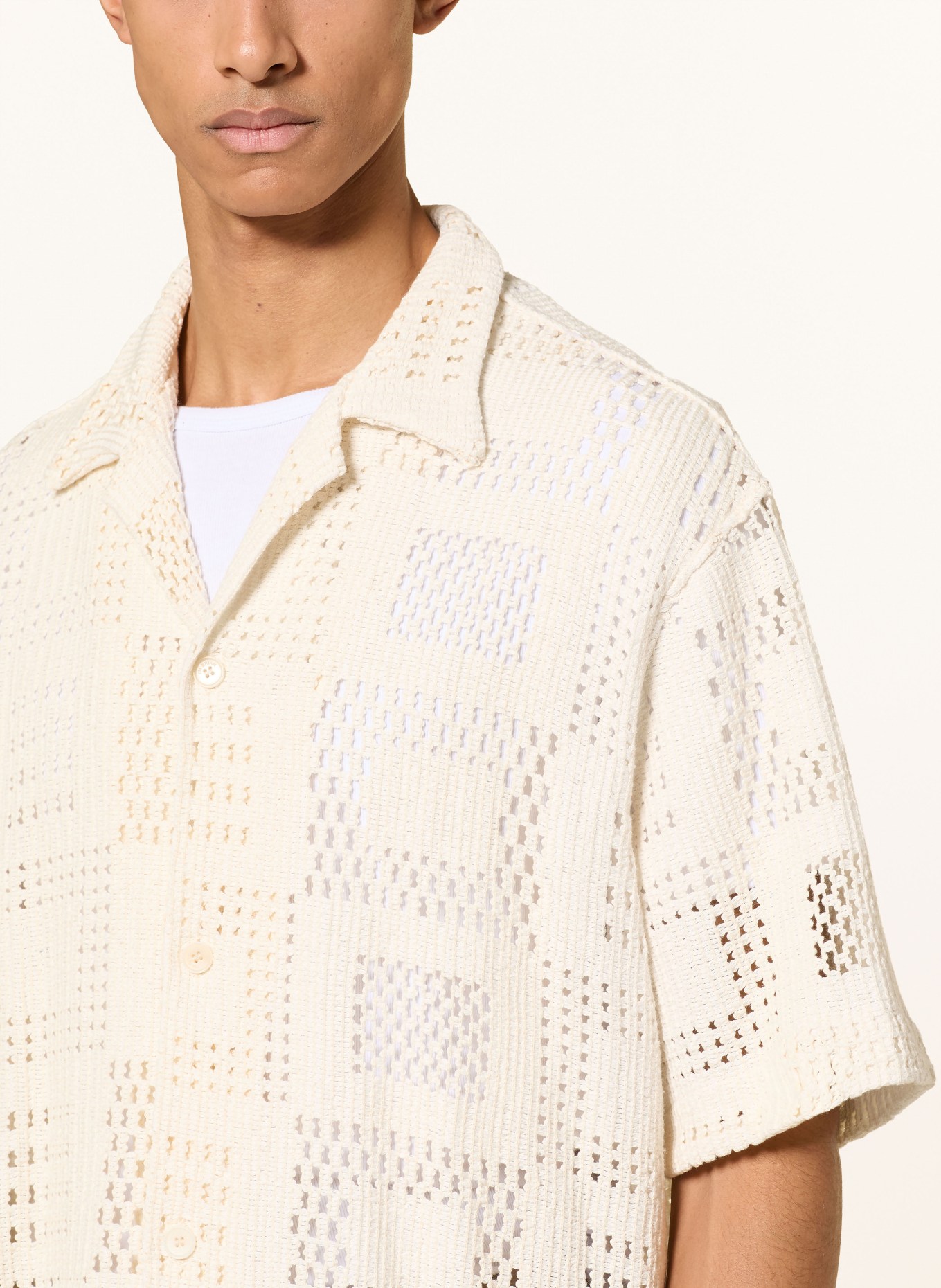 I'M BRIAN Chemise en maille Comfort Fit: CRÈME