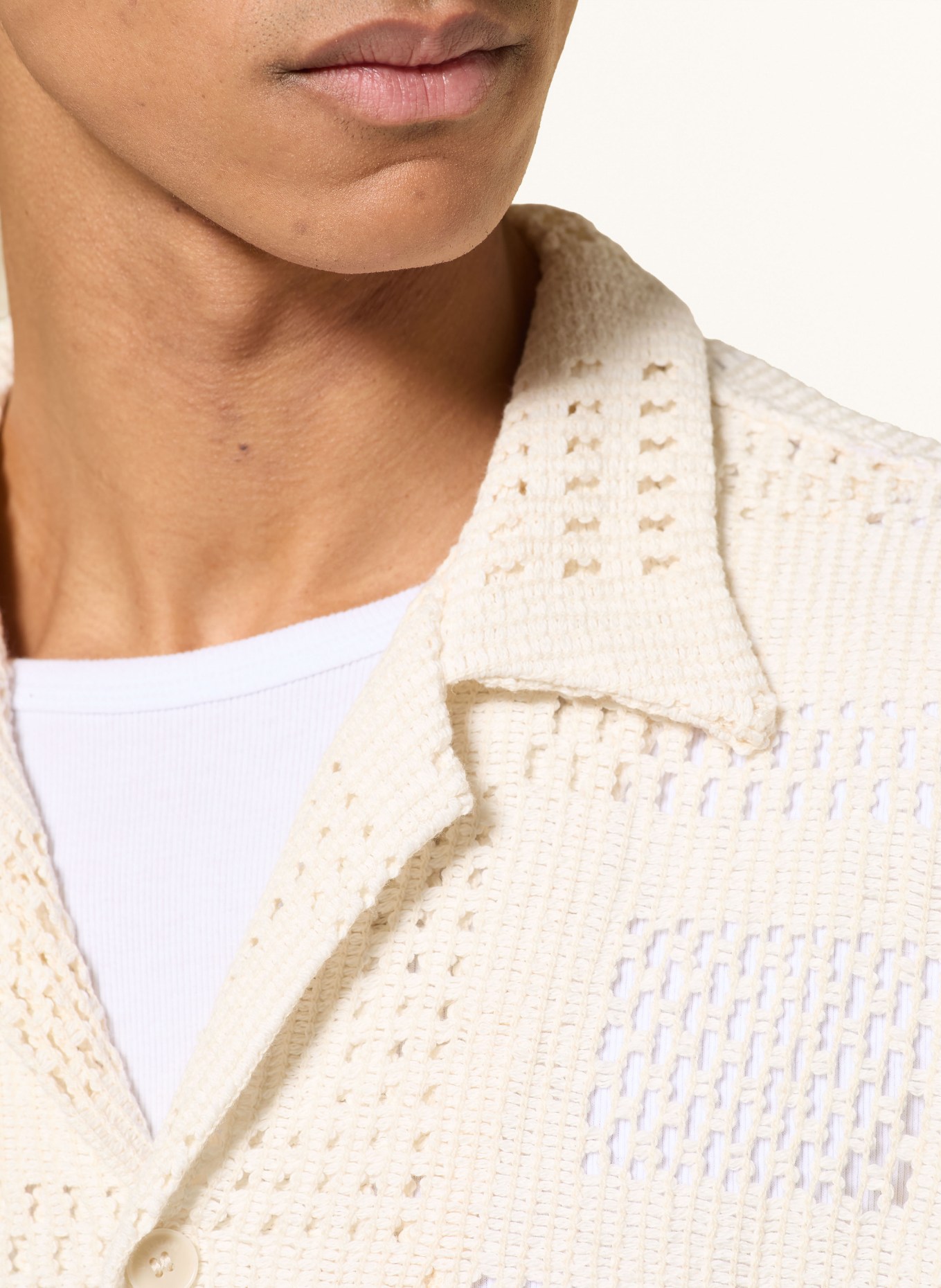 I'M BRIAN Chemise en maille Comfort Fit: CRÈME