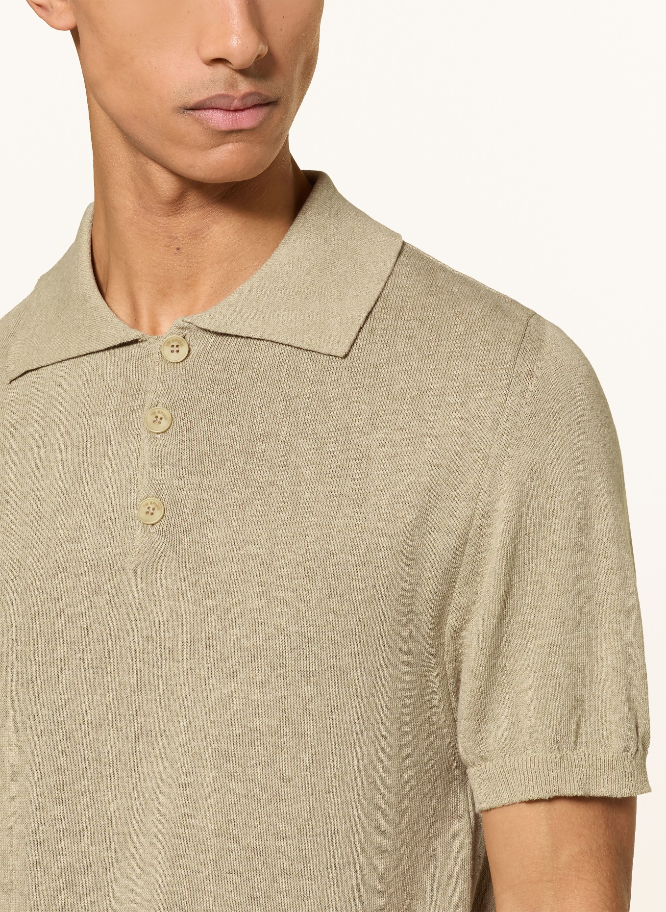 I'M BRIAN Strick-Poloshirt: BEIGE