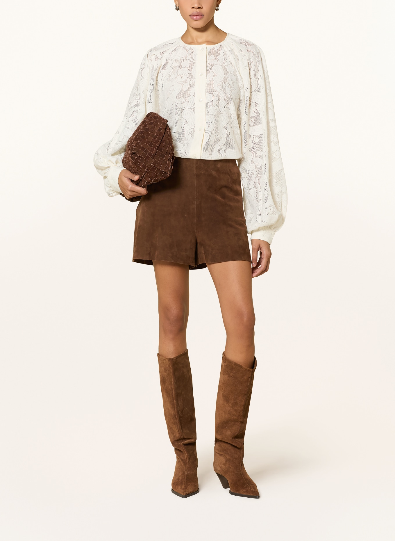 MAX & Co. Hemdbluse BRUNO aus Spitze: WEISS