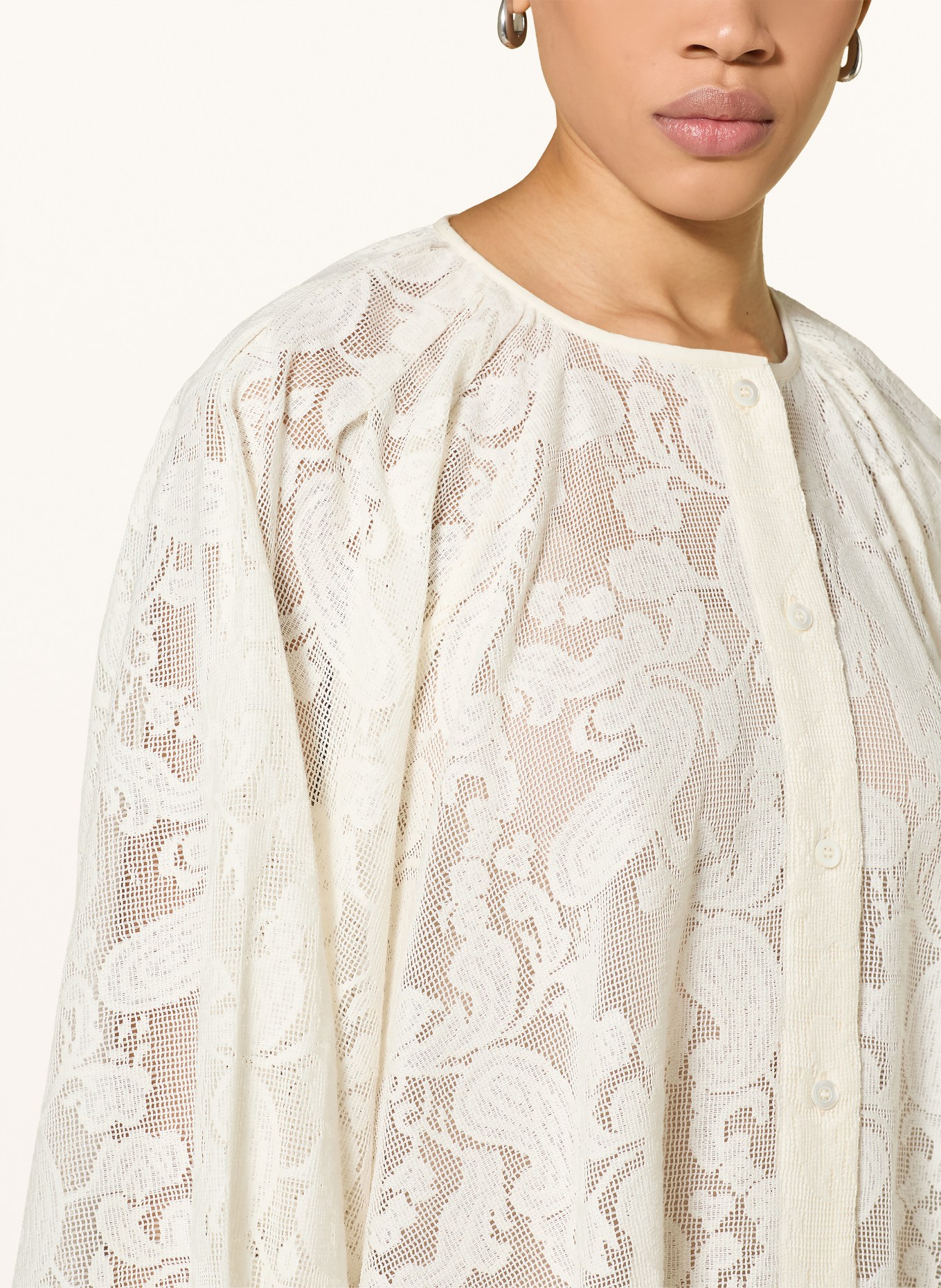 MAX & Co. Hemdbluse BRUNO aus Spitze: WEISS