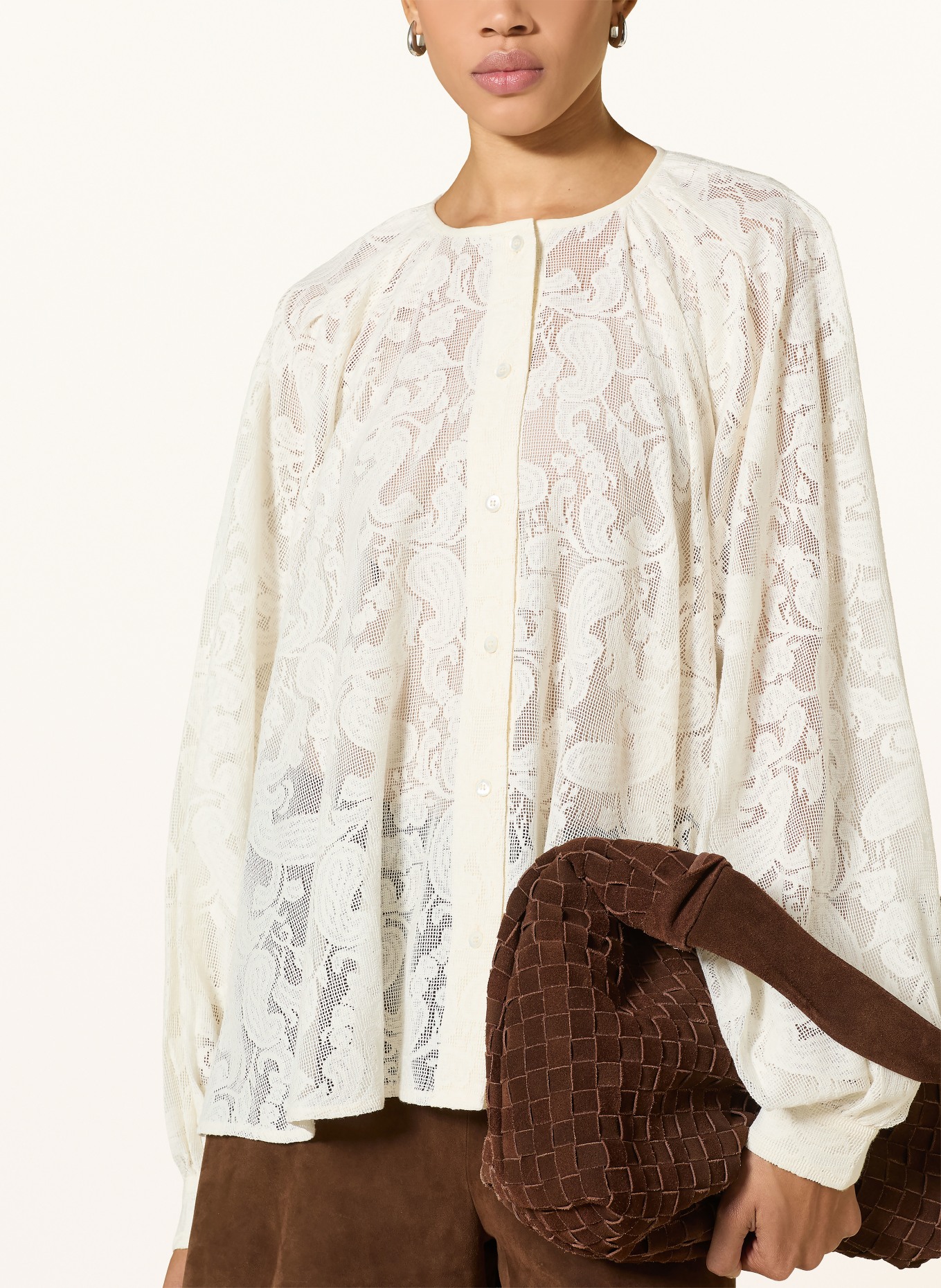 MAX & Co. Hemdbluse BRUNO aus Spitze: WEISS