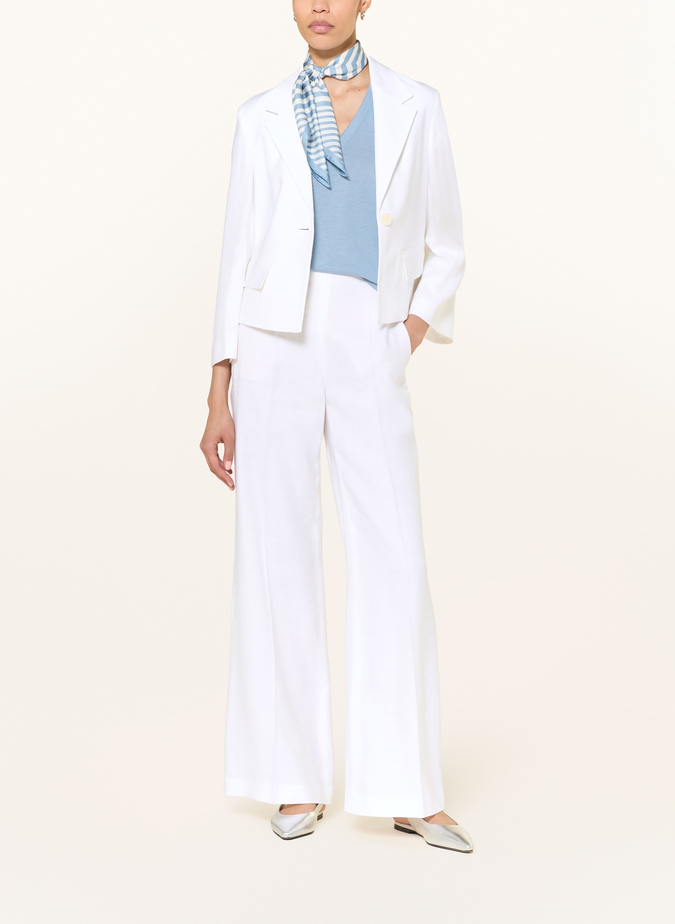 windsor. Marlenehose mit Leinen: WEISS