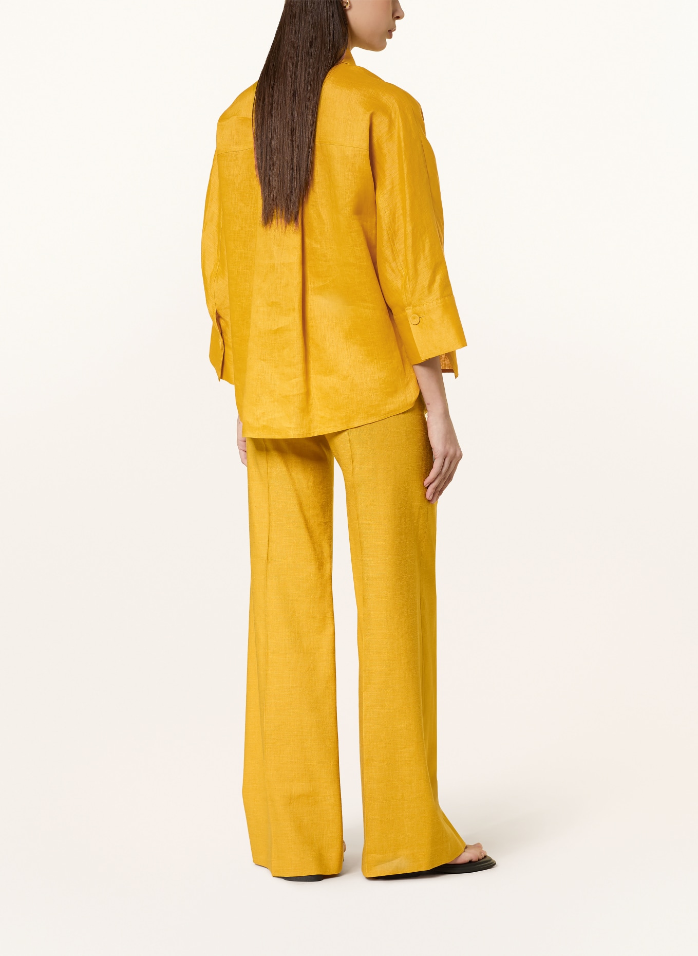 windsor. Marlene-broek met linnen: DONKERGEEL