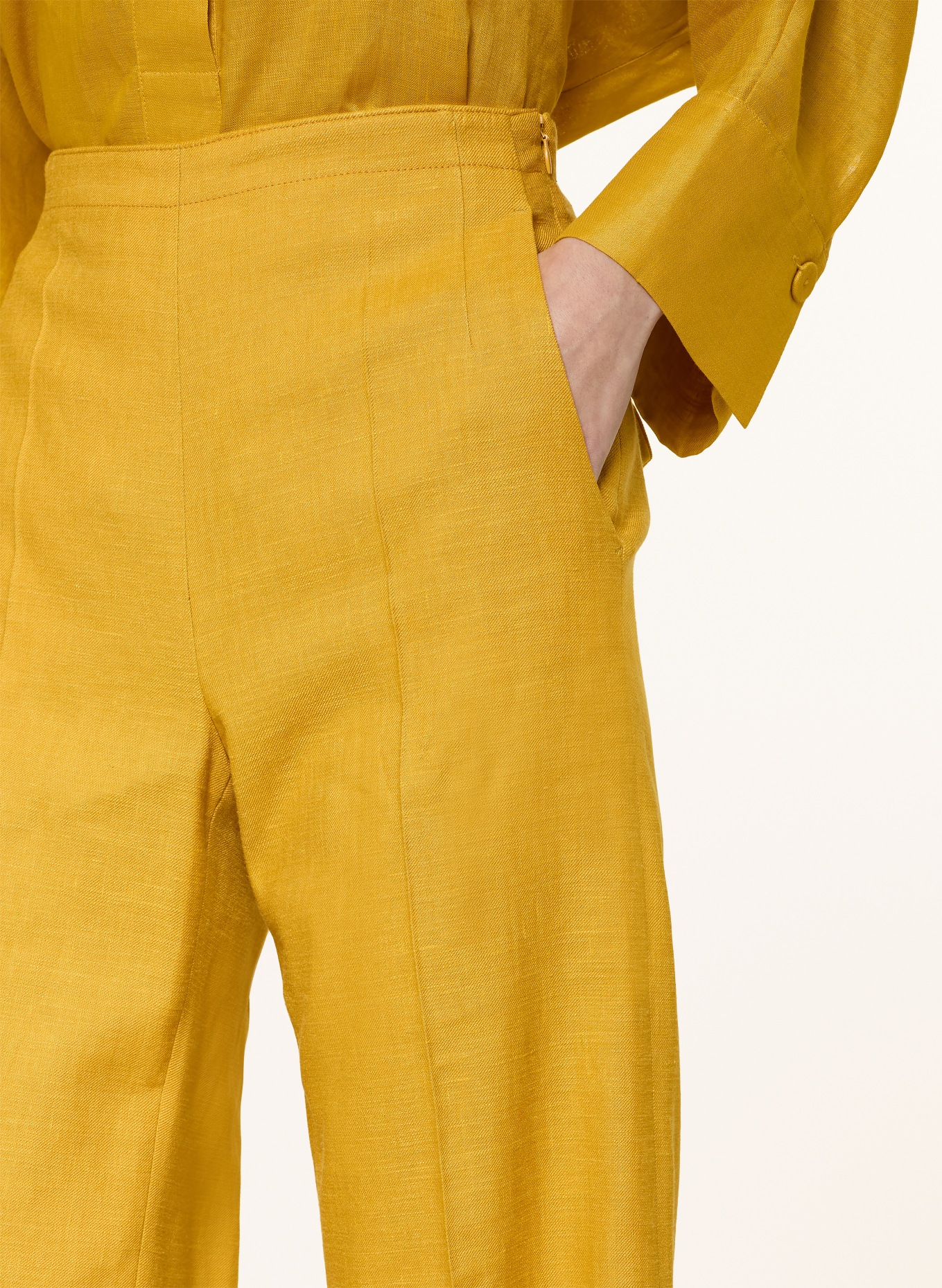 windsor. Marlene-broek met linnen: DONKERGEEL