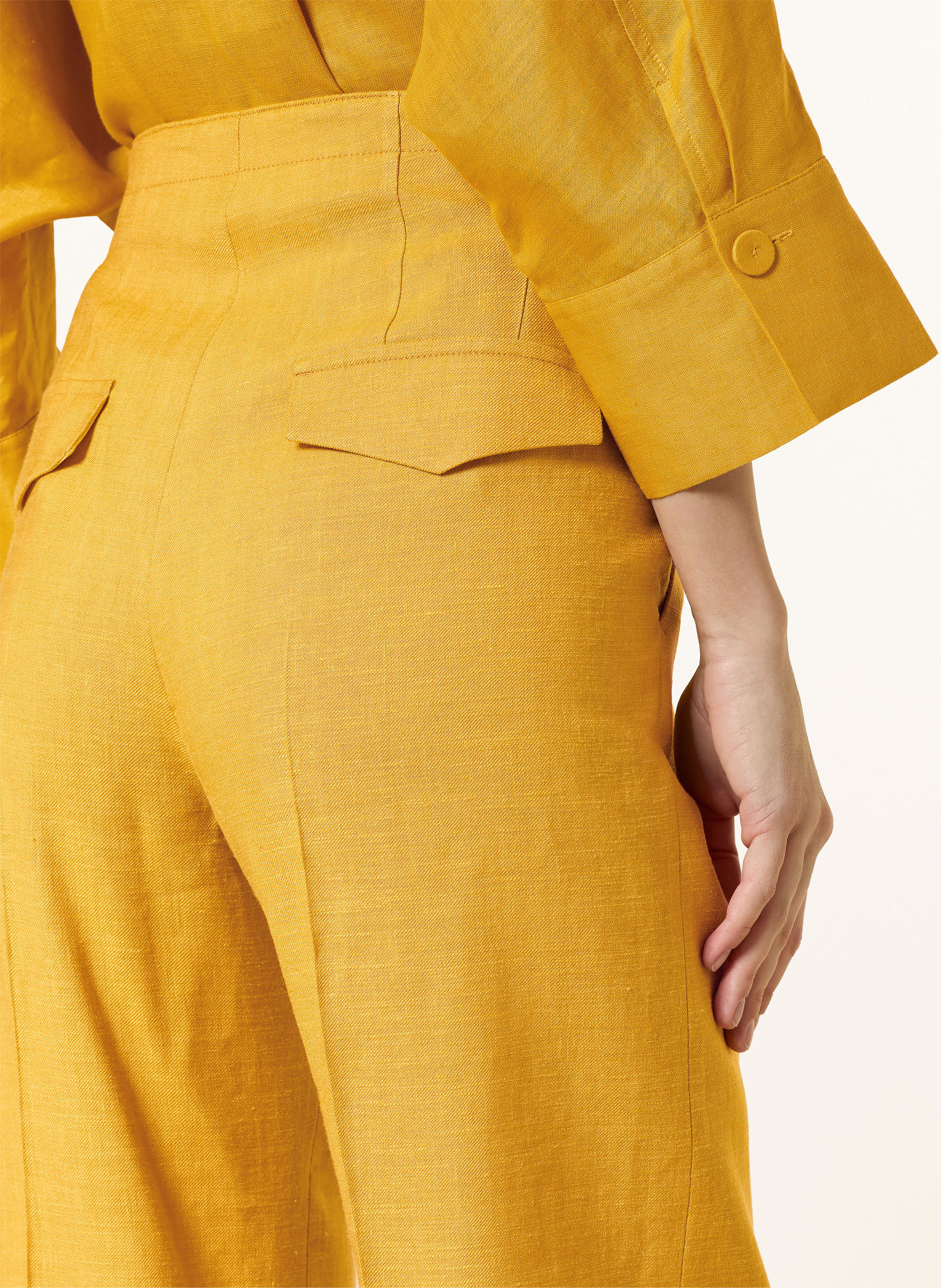 windsor. Marlene-broek met linnen: DONKERGEEL