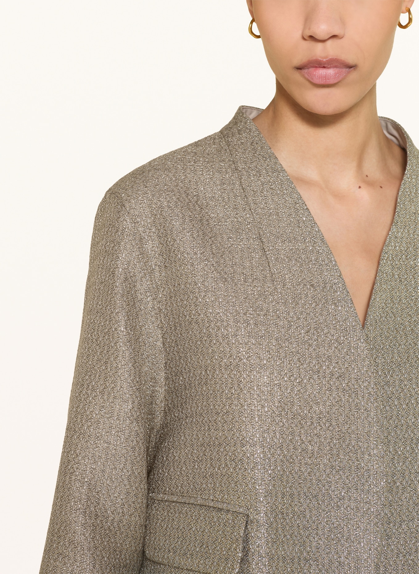 windsor. Blazer with glitter thread and 3/4 sleeves: BEIGE