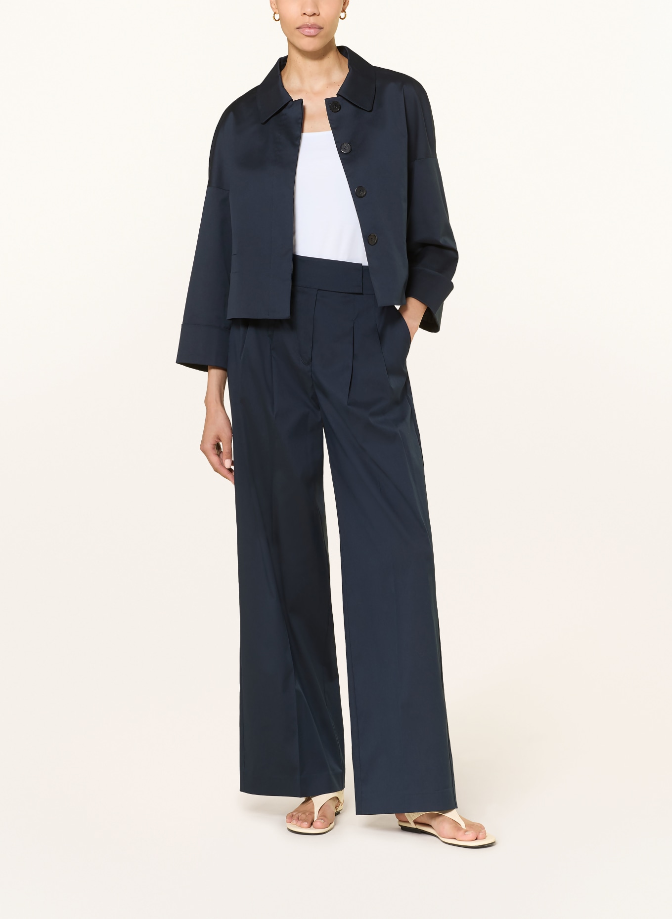 windsor. Spodnie z marszczeniami: GRANATOWY