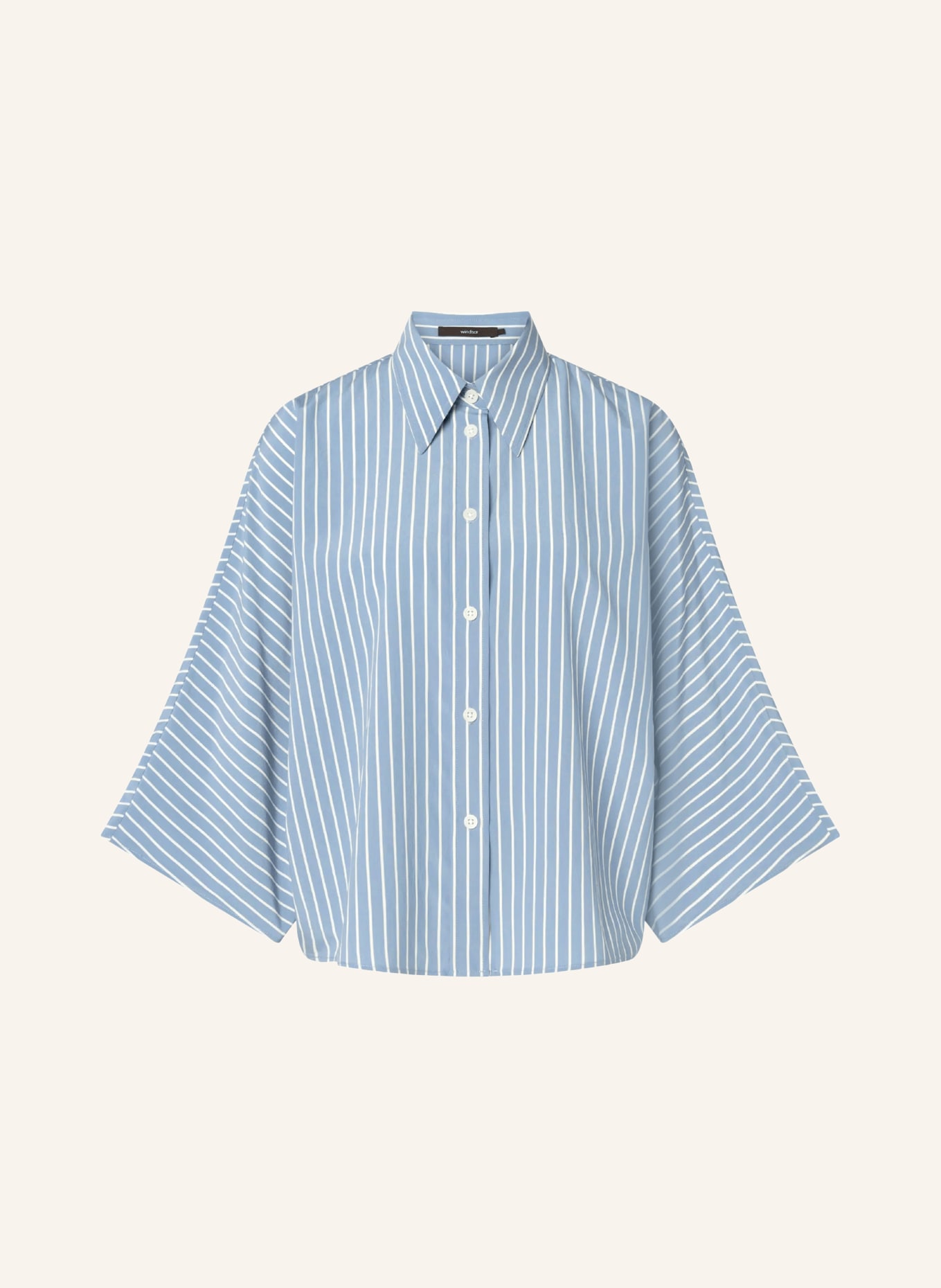 windsor. Overhemdblouse met 3/4-mouwen: BLAUW / WIT