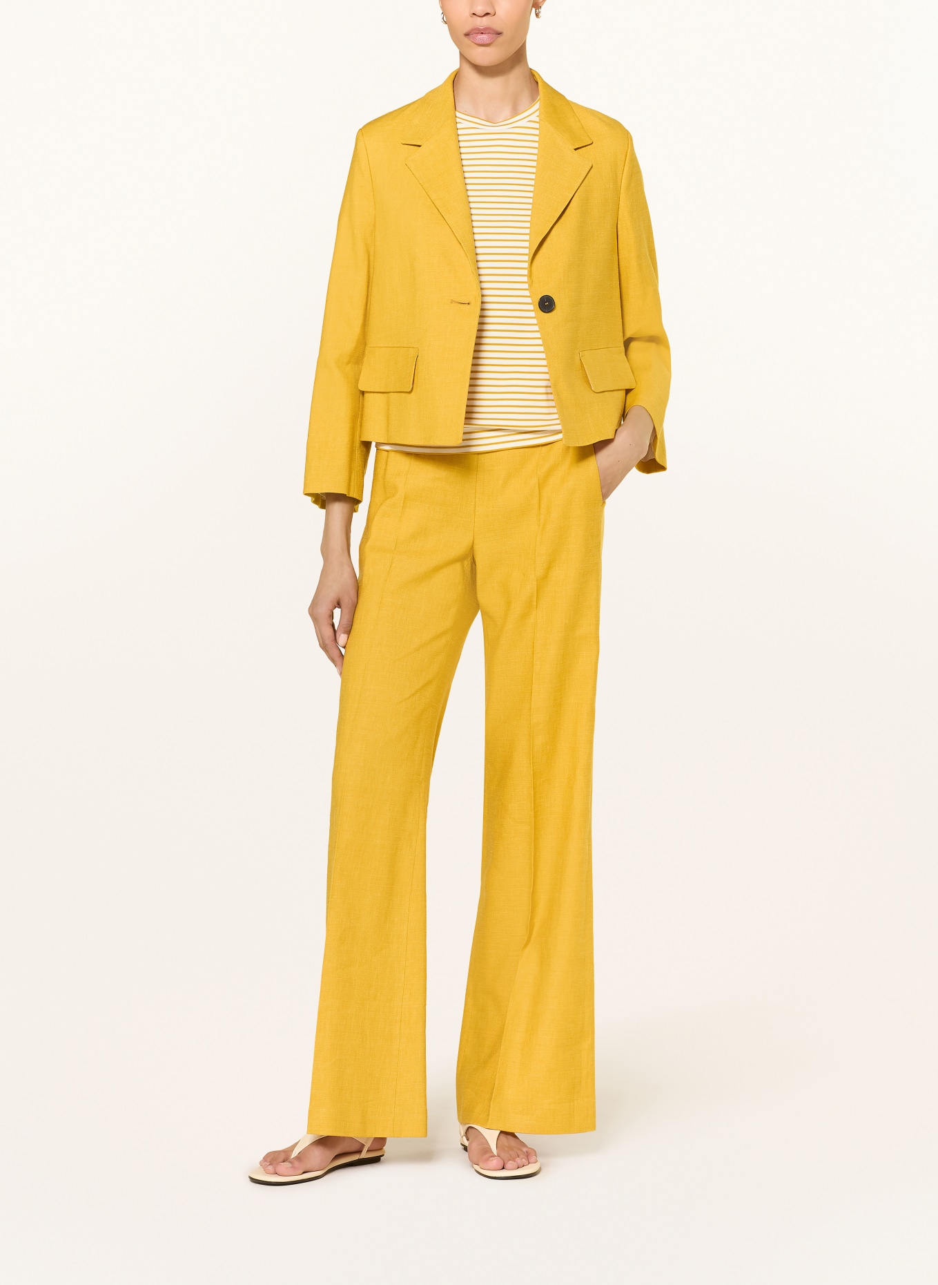 windsor. Blazer van linnen: DONKERGEEL