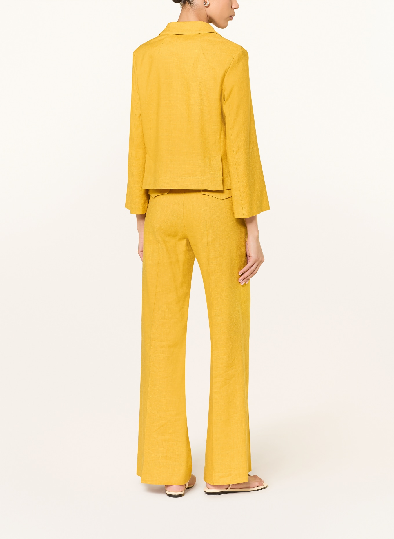 windsor. Blazer van linnen: DONKERGEEL