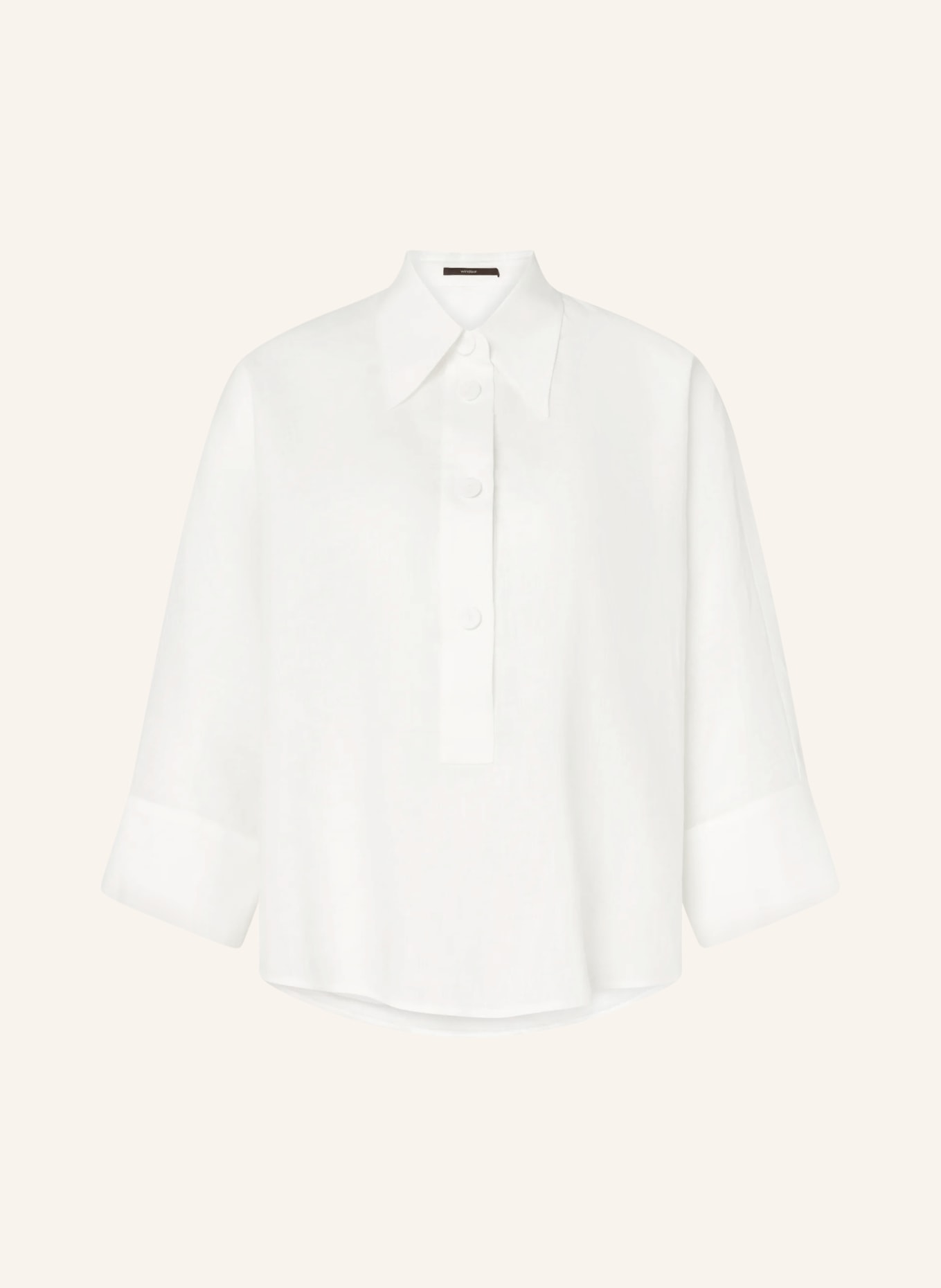 windsor. Linnen blouse met 3/4-mouwen: WIT