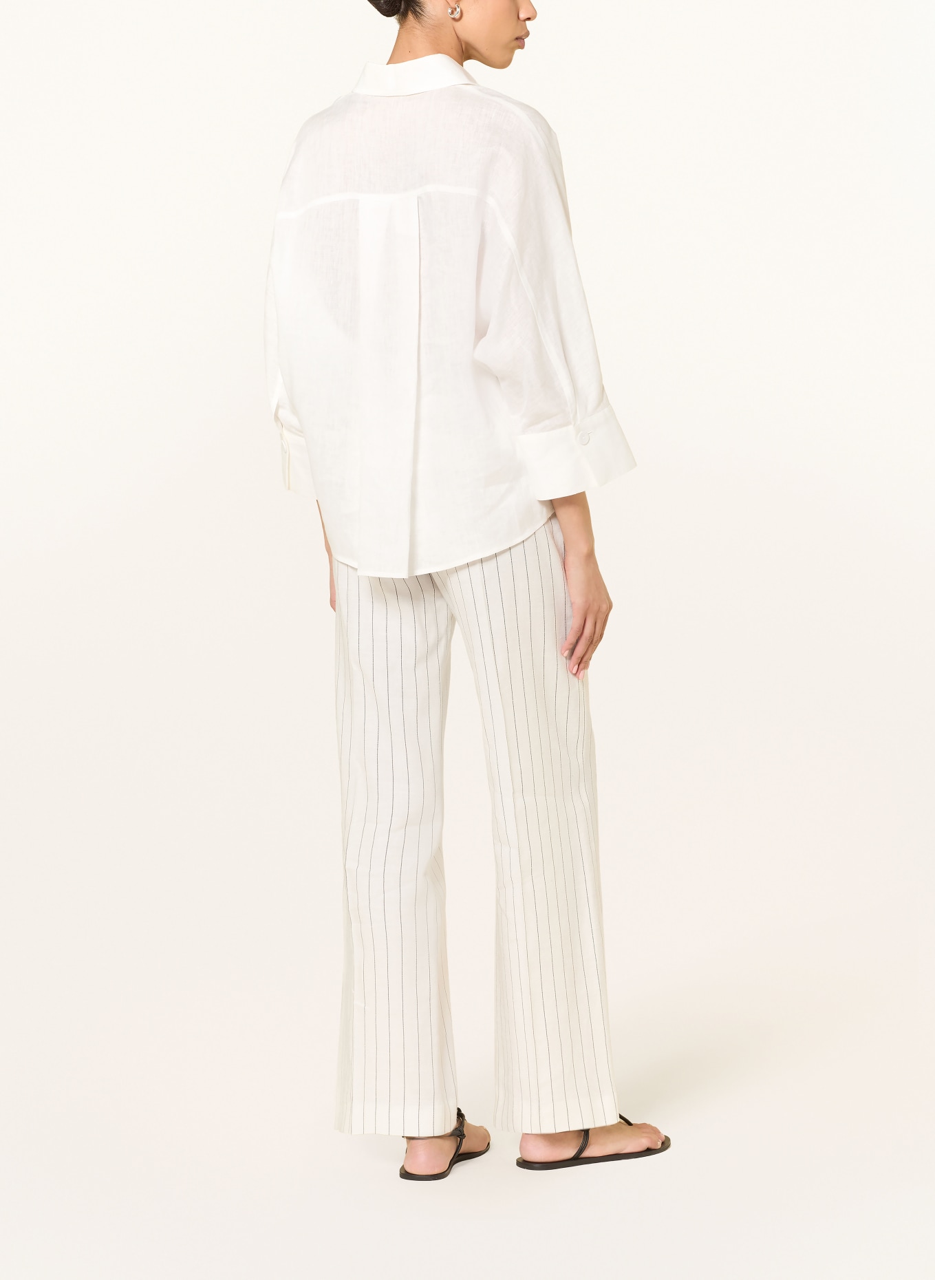 windsor. Linnen blouse met 3/4-mouwen: WIT