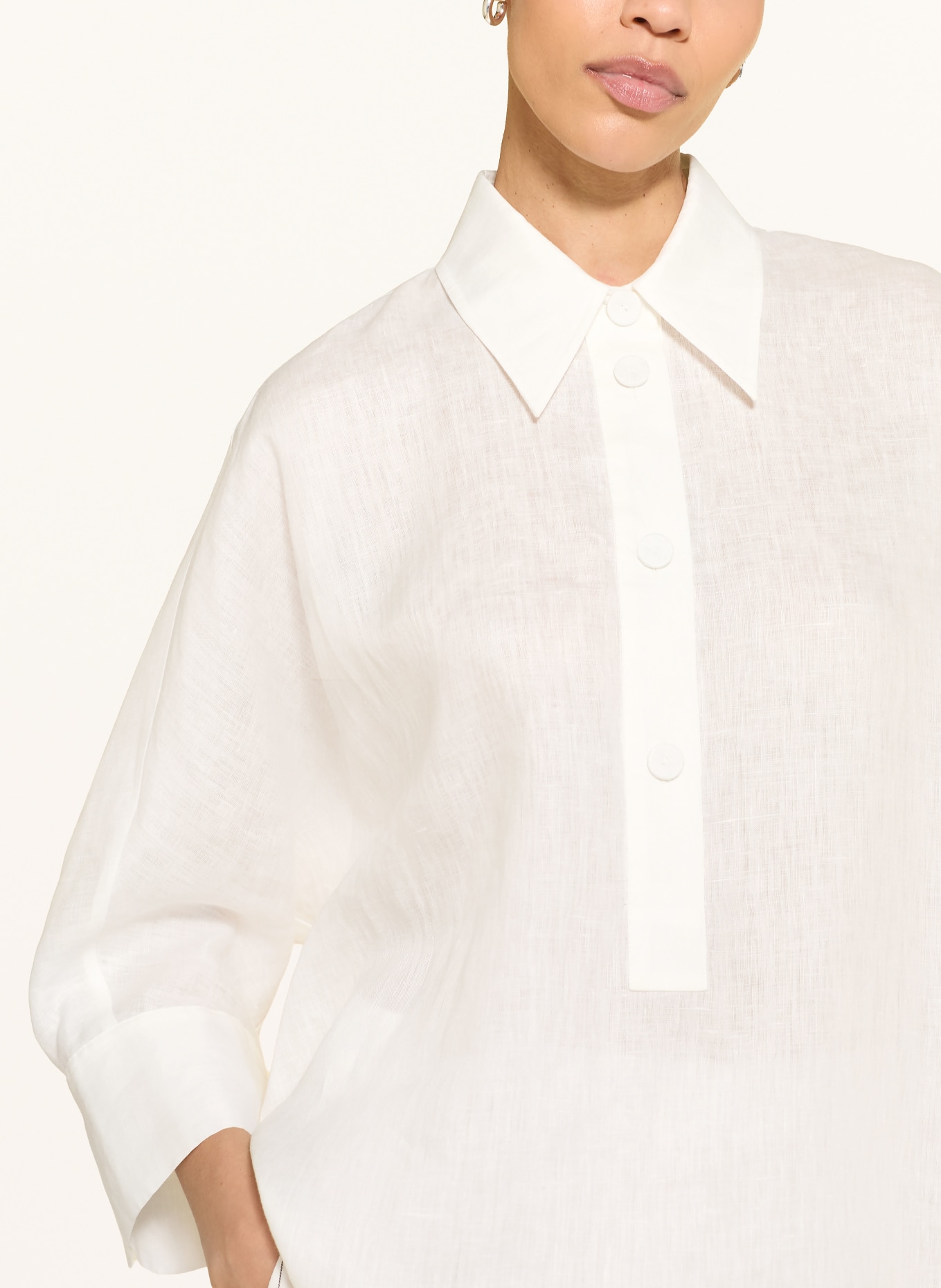 windsor. Linnen blouse met 3/4-mouwen: WIT