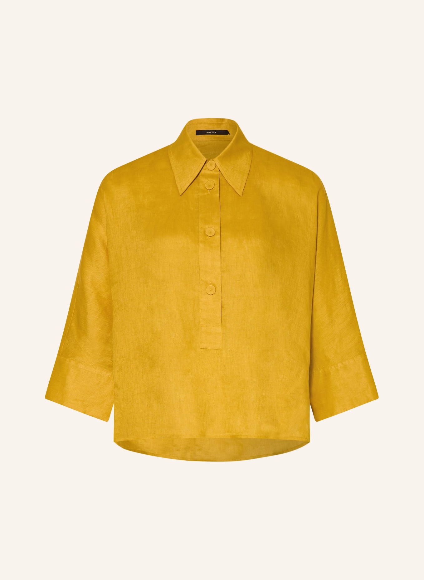 windsor. Blusenshirt aus Leinen mit 3/4-Arm: DUNKELGELB