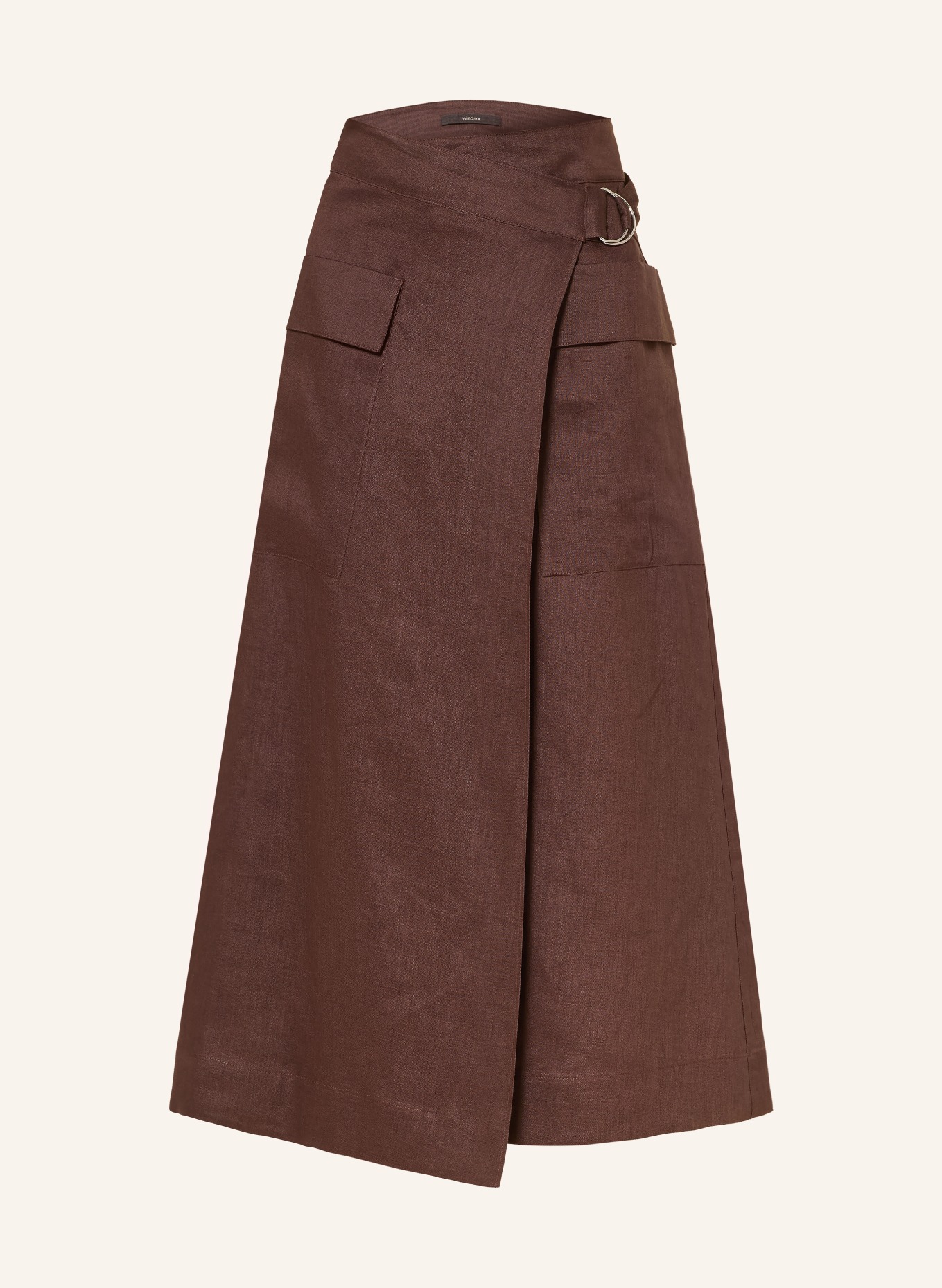 windsor. Wikkelsrok van linnen: MARRON FONCÉ