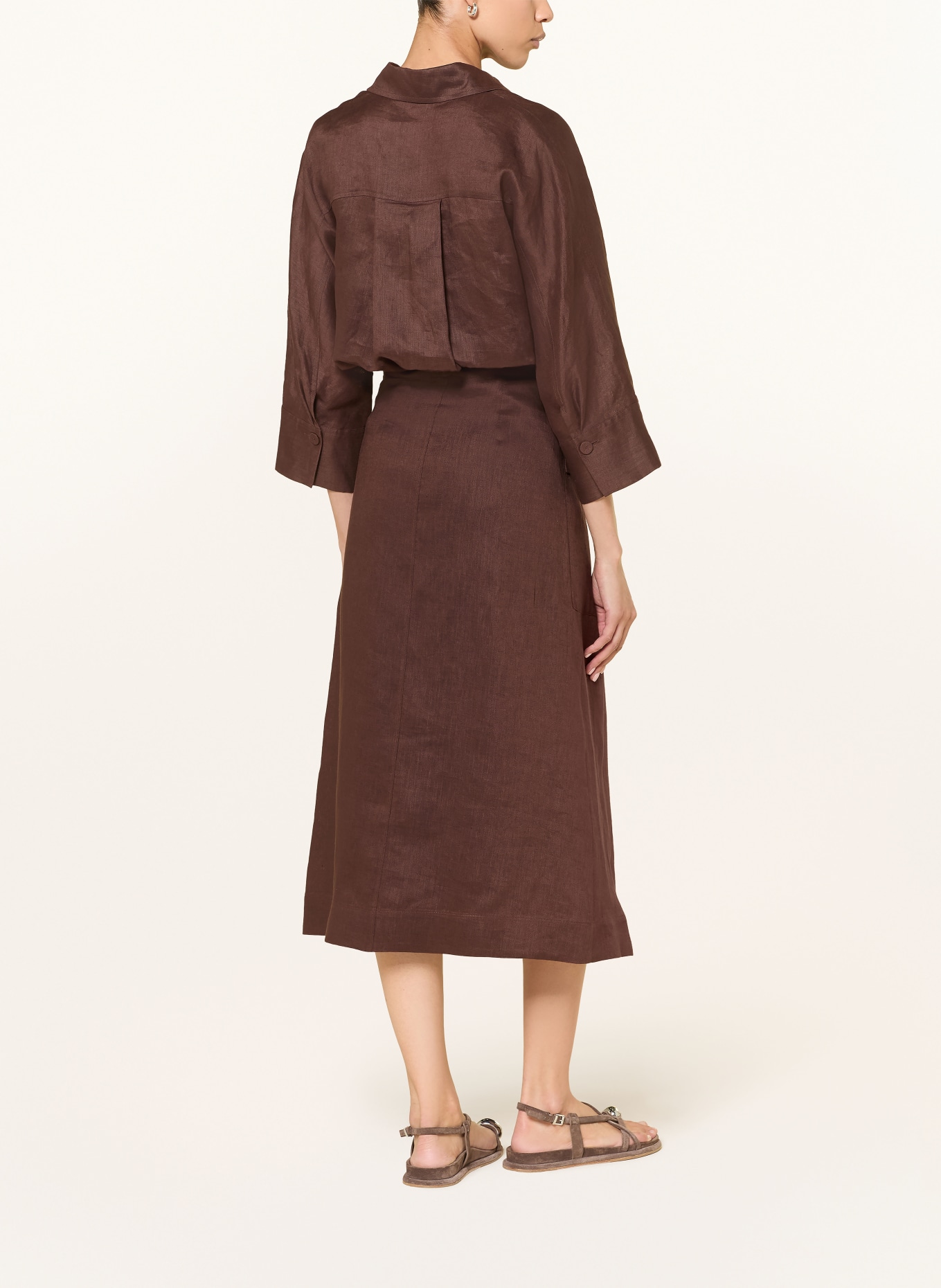 windsor. Wikkelsrok van linnen: MARRON FONCÉ