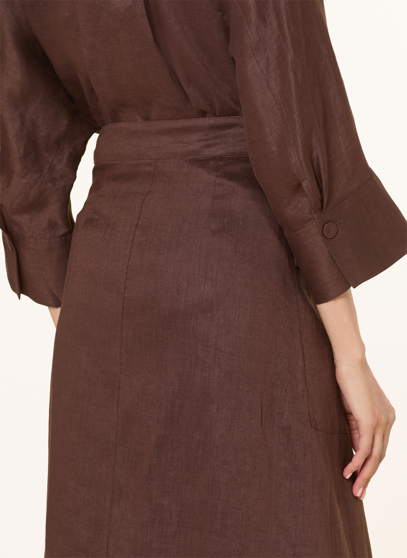 windsor. Wikkelsrok van linnen: MARRON FONCÉ