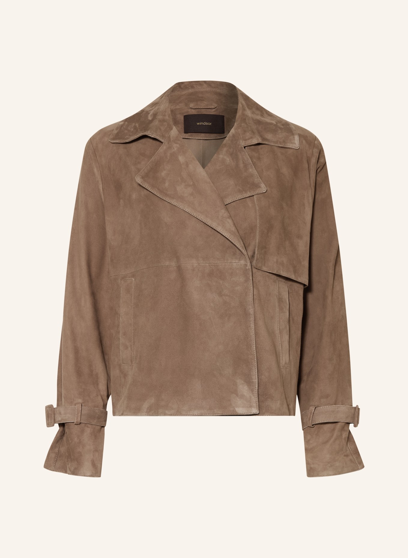 windsor. Leren jas: BRUIN