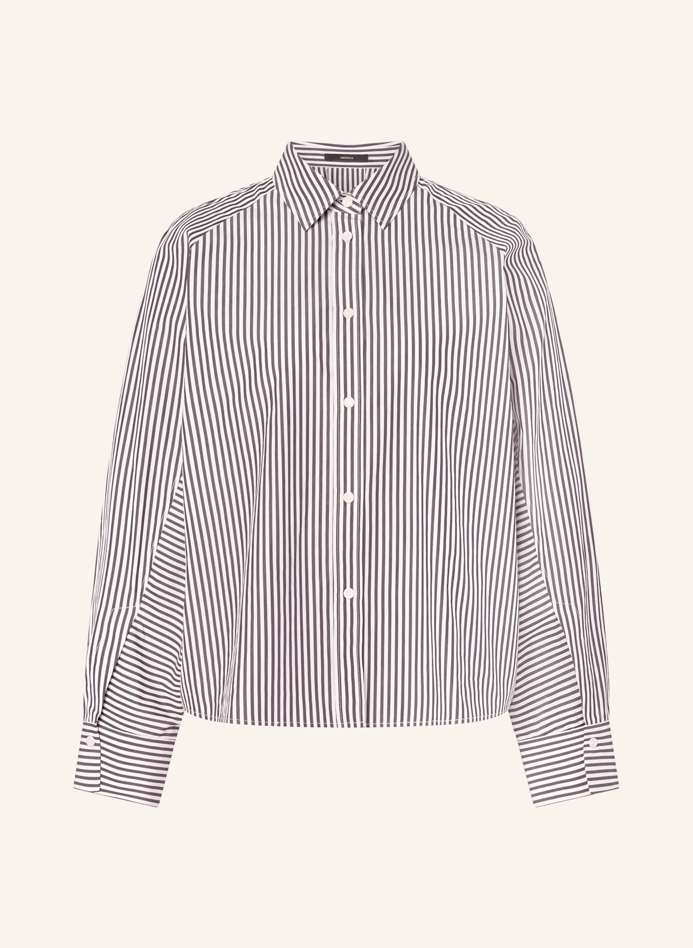 windsor. overhemdblouse: MARRON FONCÉ / WIT