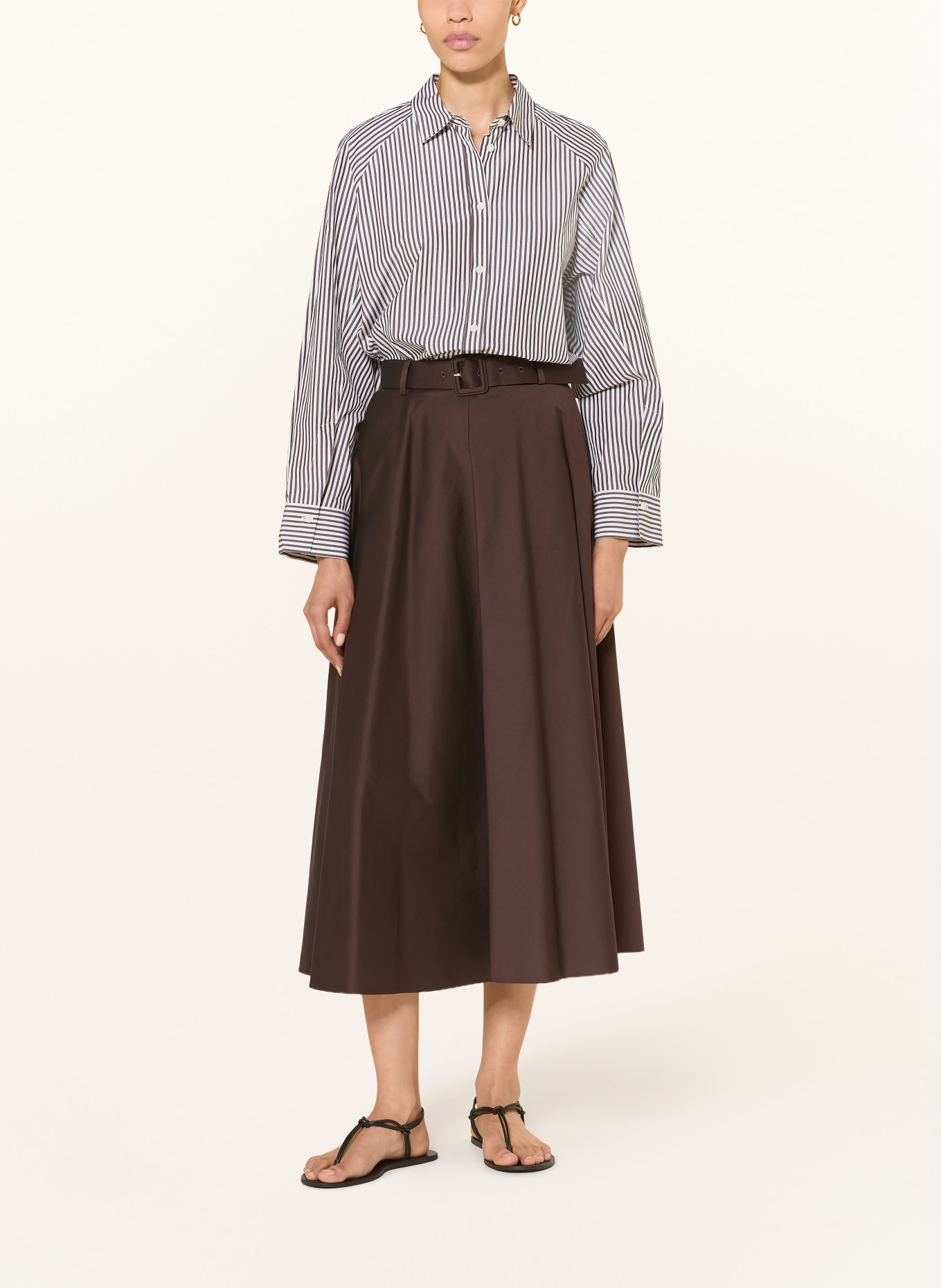 windsor. overhemdblouse: MARRON FONCÉ / WIT