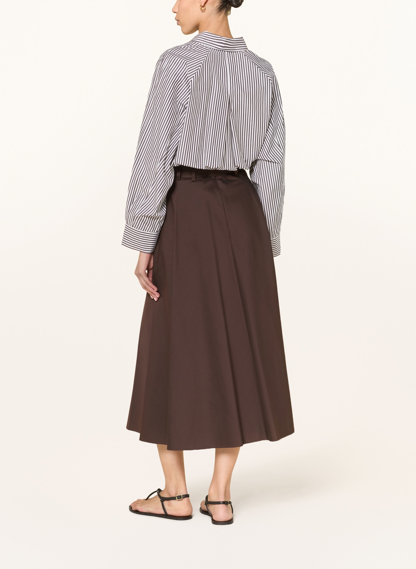 windsor. overhemdblouse: MARRON FONCÉ / WIT