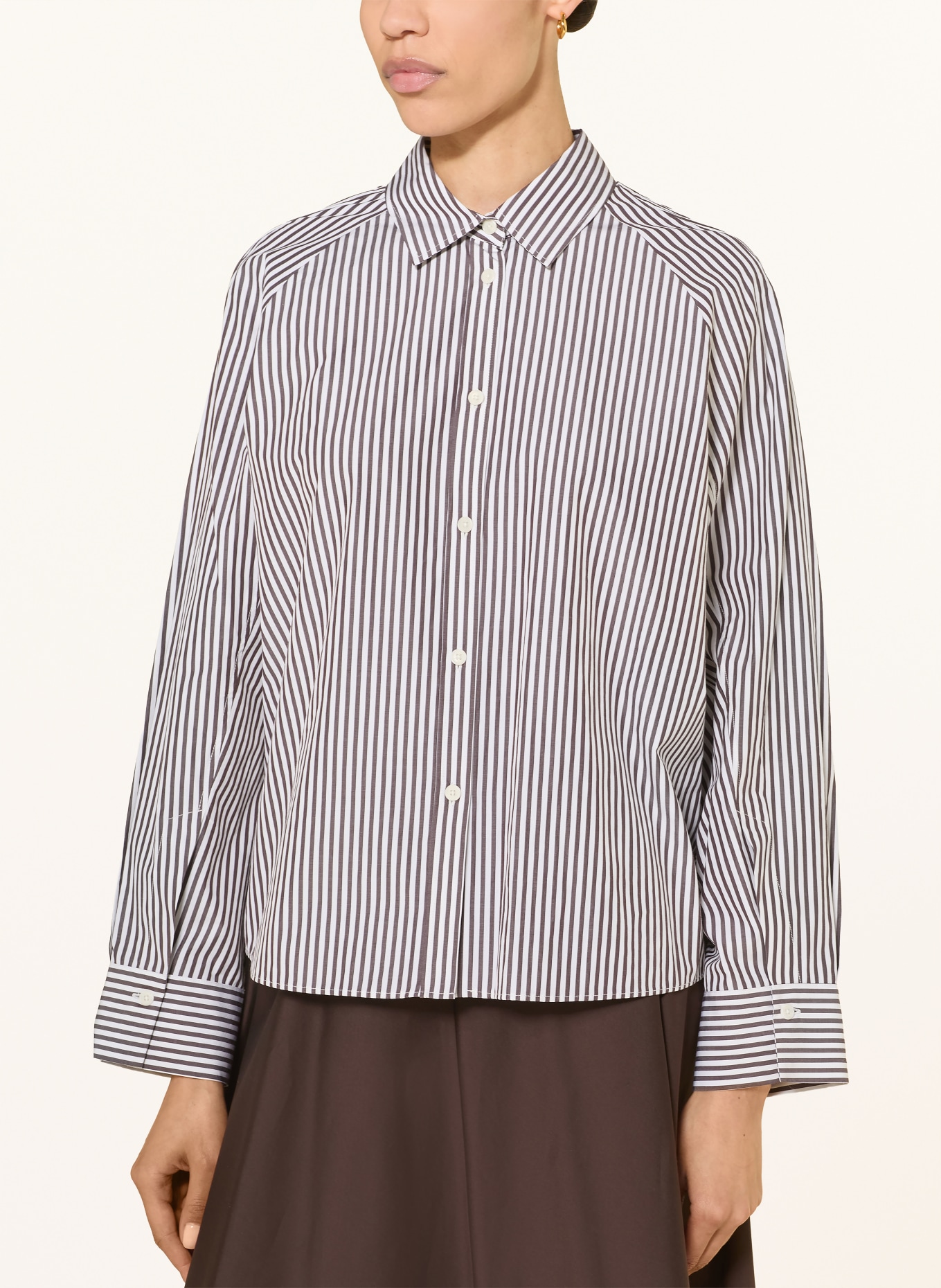 windsor. overhemdblouse: MARRON FONCÉ / WIT