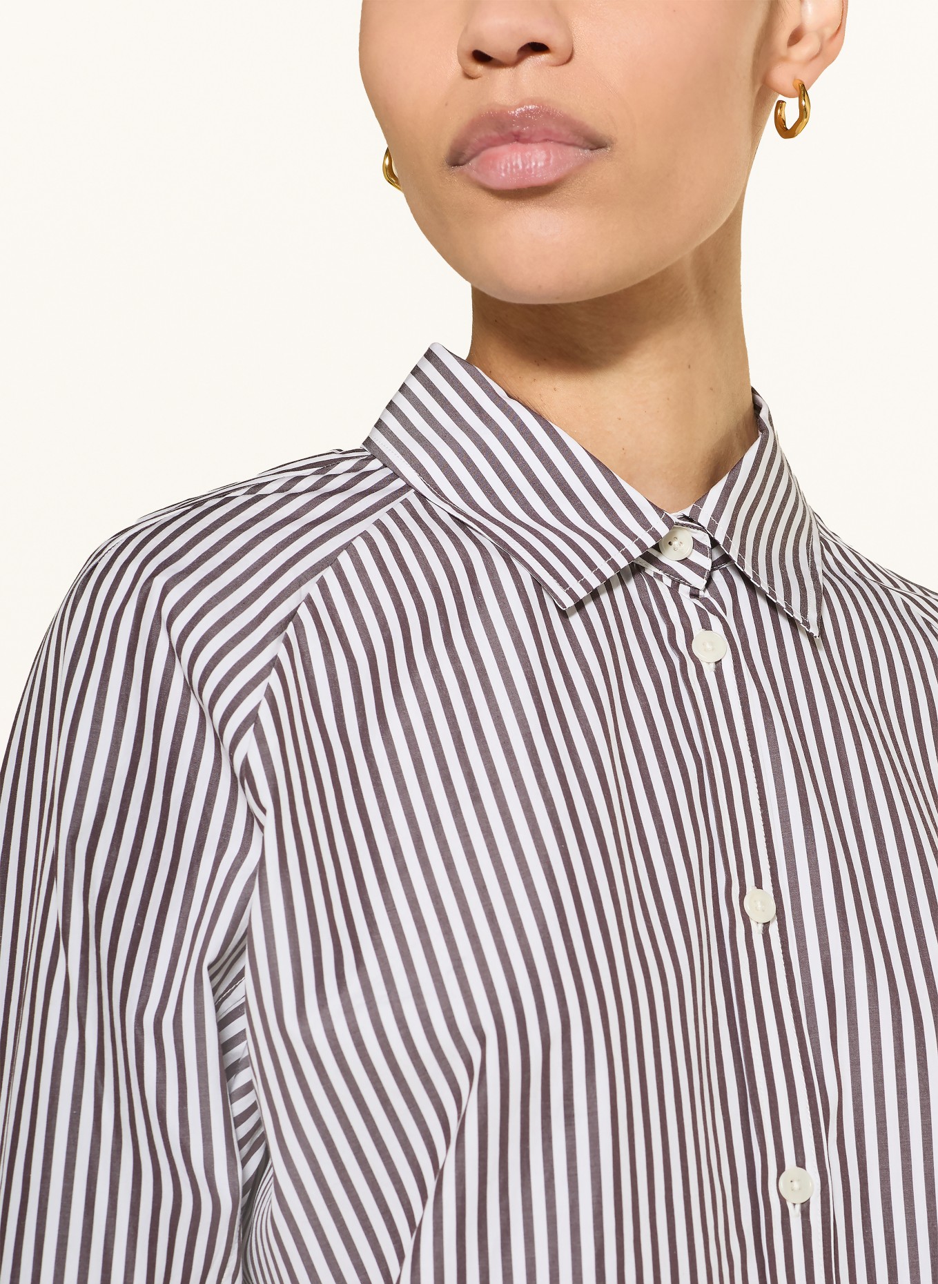 windsor. overhemdblouse: MARRON FONCÉ / WIT