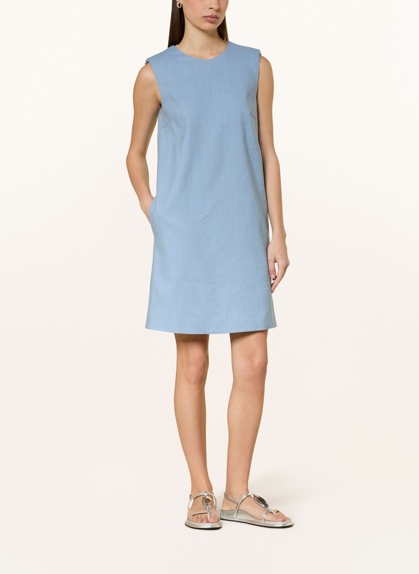 windsor. Kleid mit Leinen: BLAU