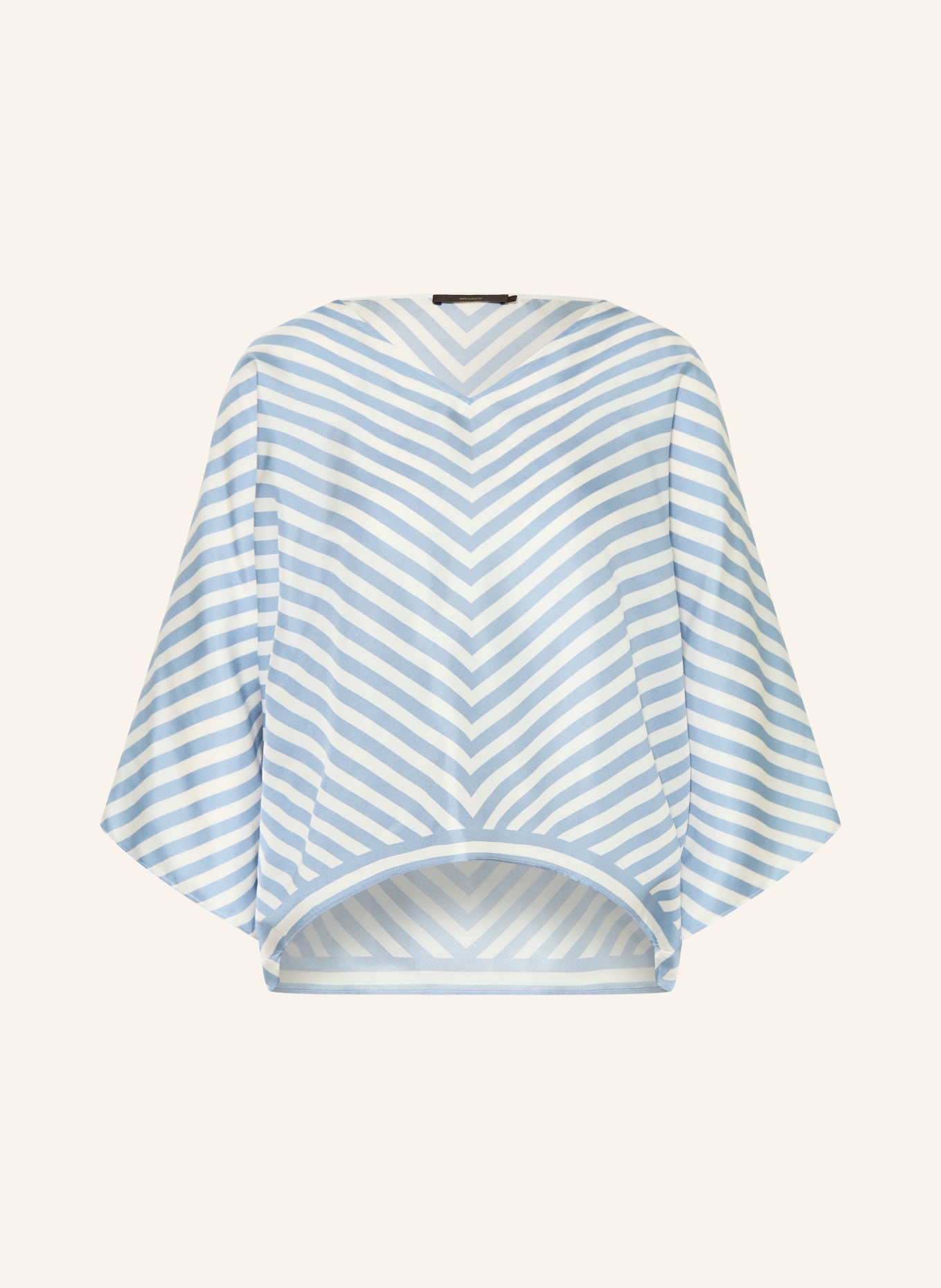 windsor. Zijden blouse met 3/4-mouwen: LICHTBLAUW / WIT