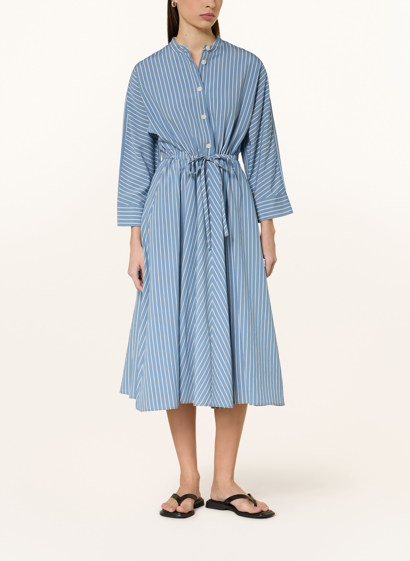 windsor. Jurk met 3/4-mouwen: BLAUW / WIT