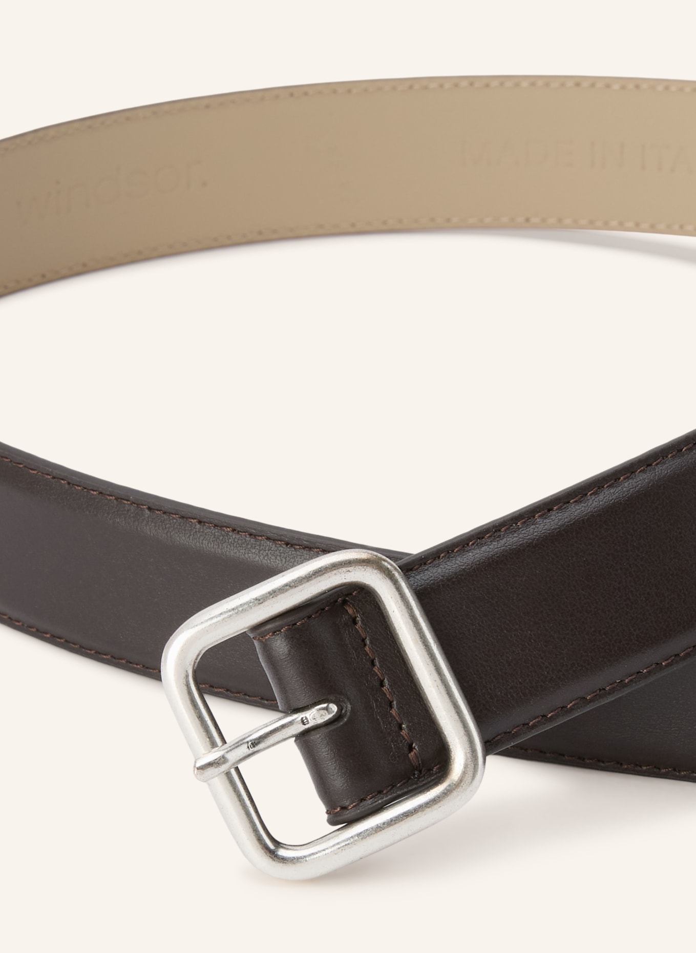 windsor. Ledergürtel: DUNKELBRAUN / SILBER