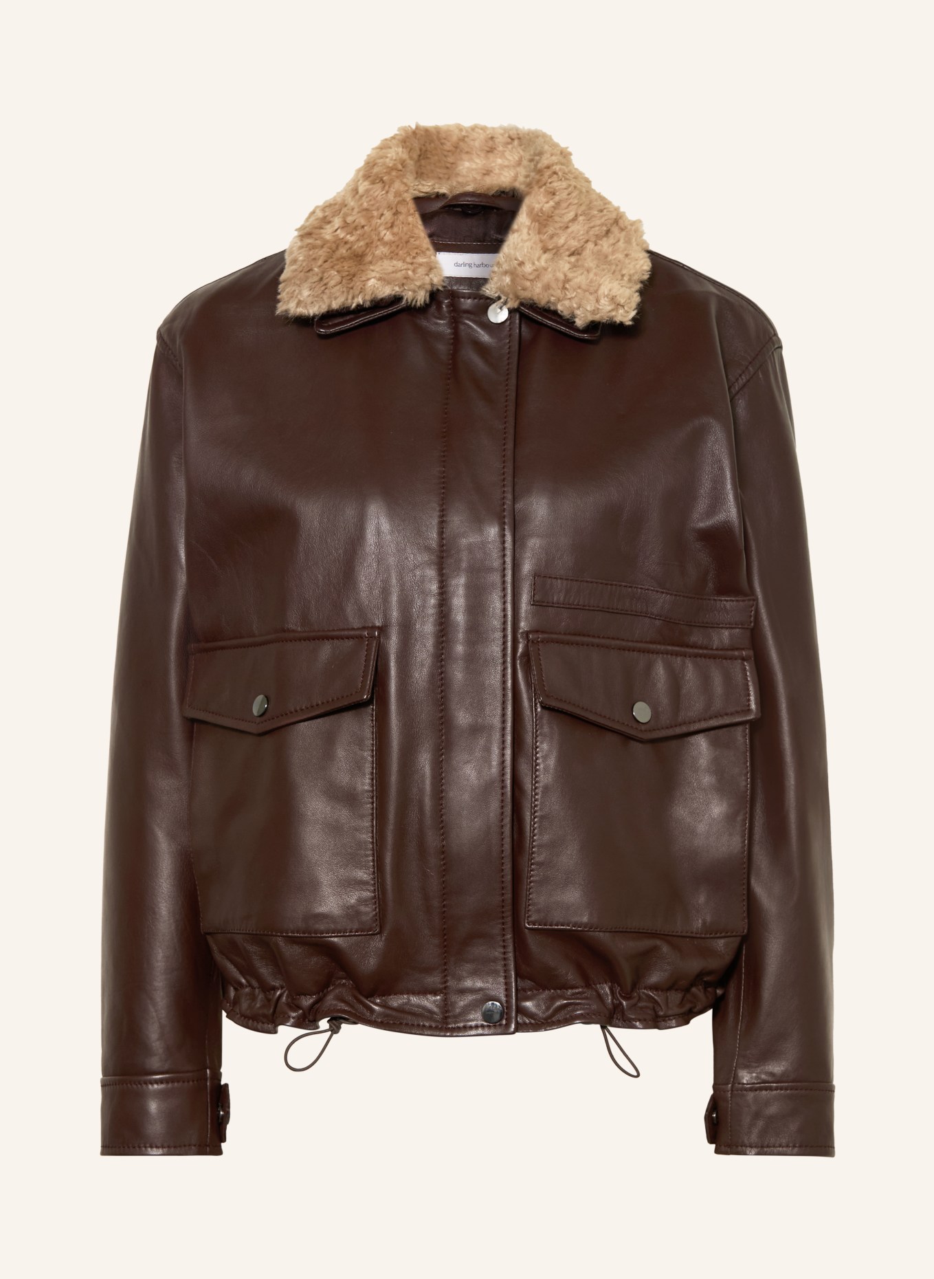 darling harbour Leather jacket with faux fur: MAROON