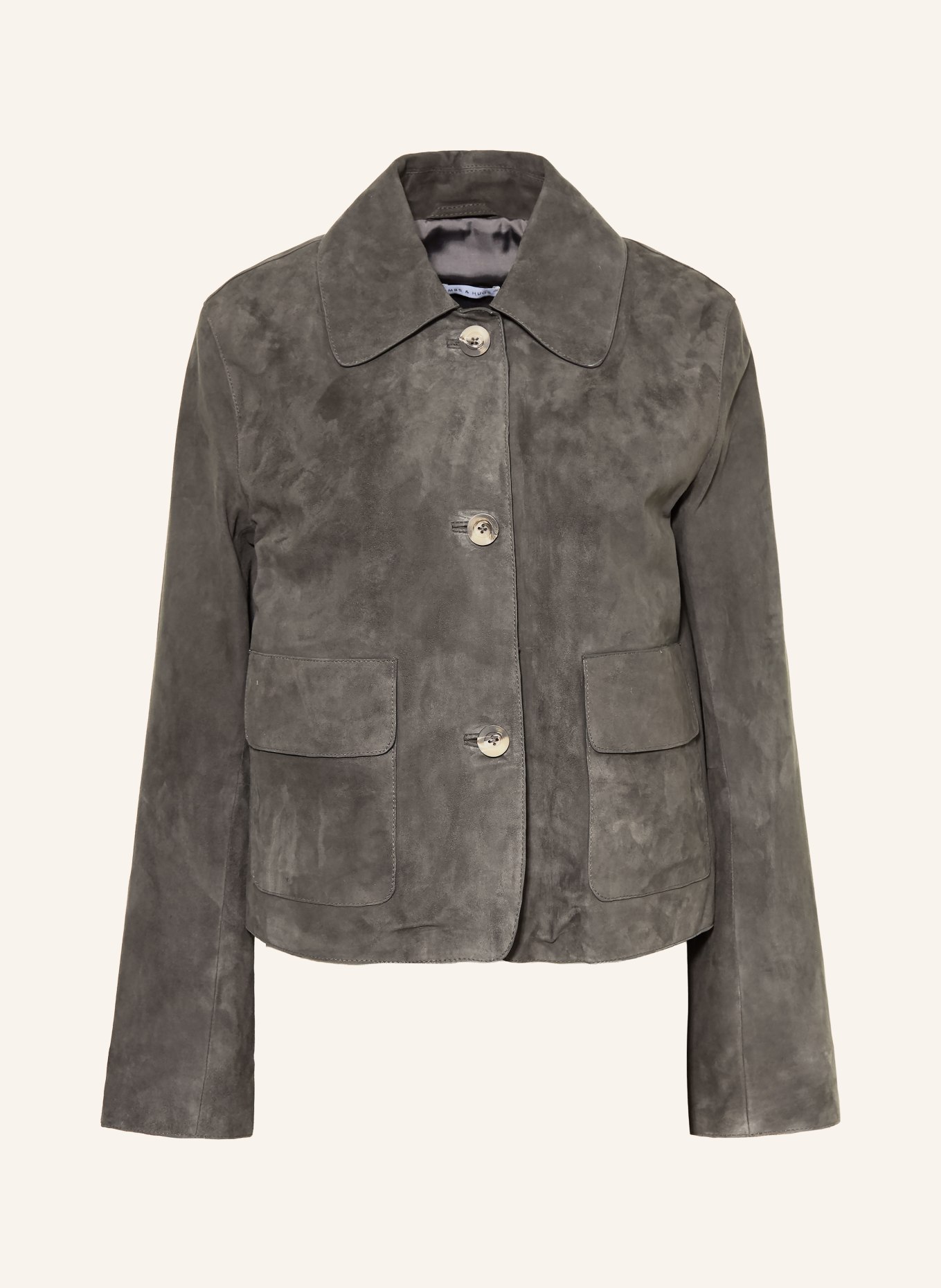 MRS & HUGS veste en cuir: GRIS FONCÉ